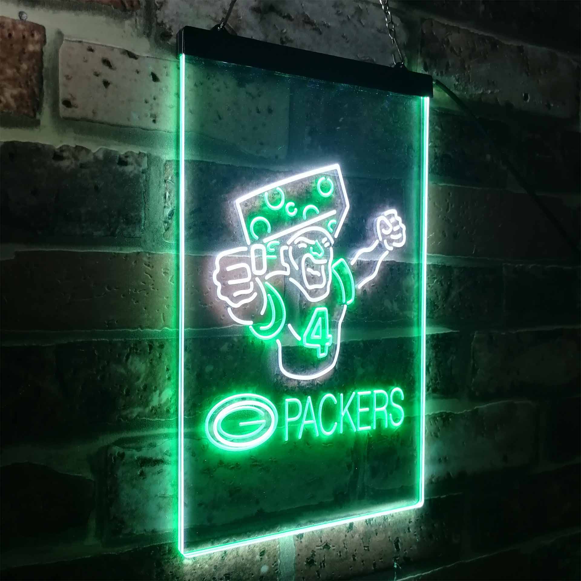 Green Bay Packer #4 Brett Favre Neon LED Sign