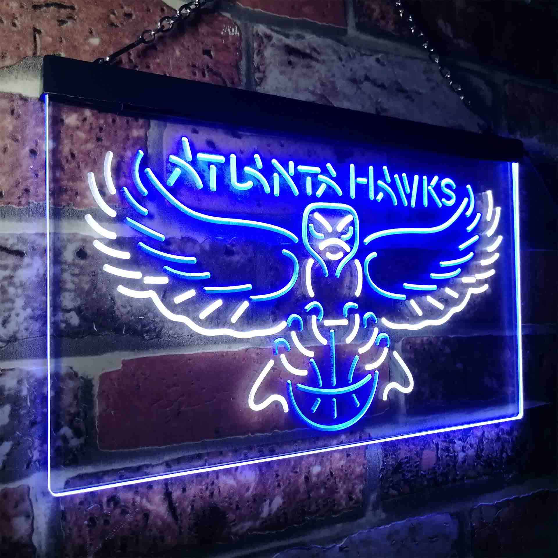 Baseball Club Atlanta League Hawks Man Cave Neon Sign