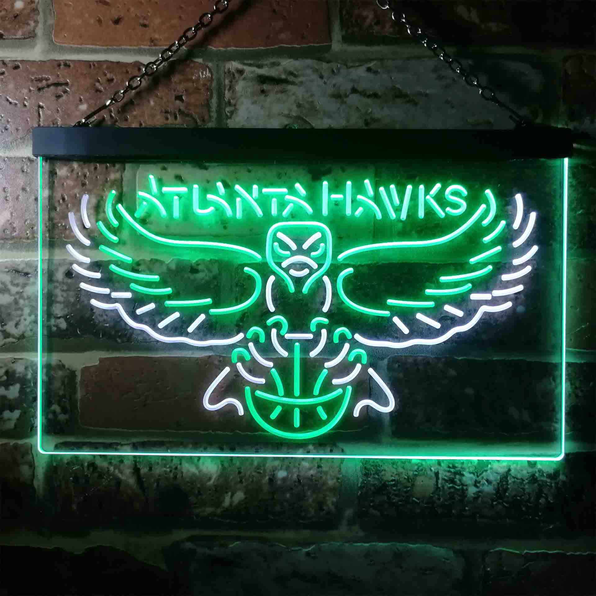 Baseball Club Atlanta League Hawks Man Cave Neon Sign