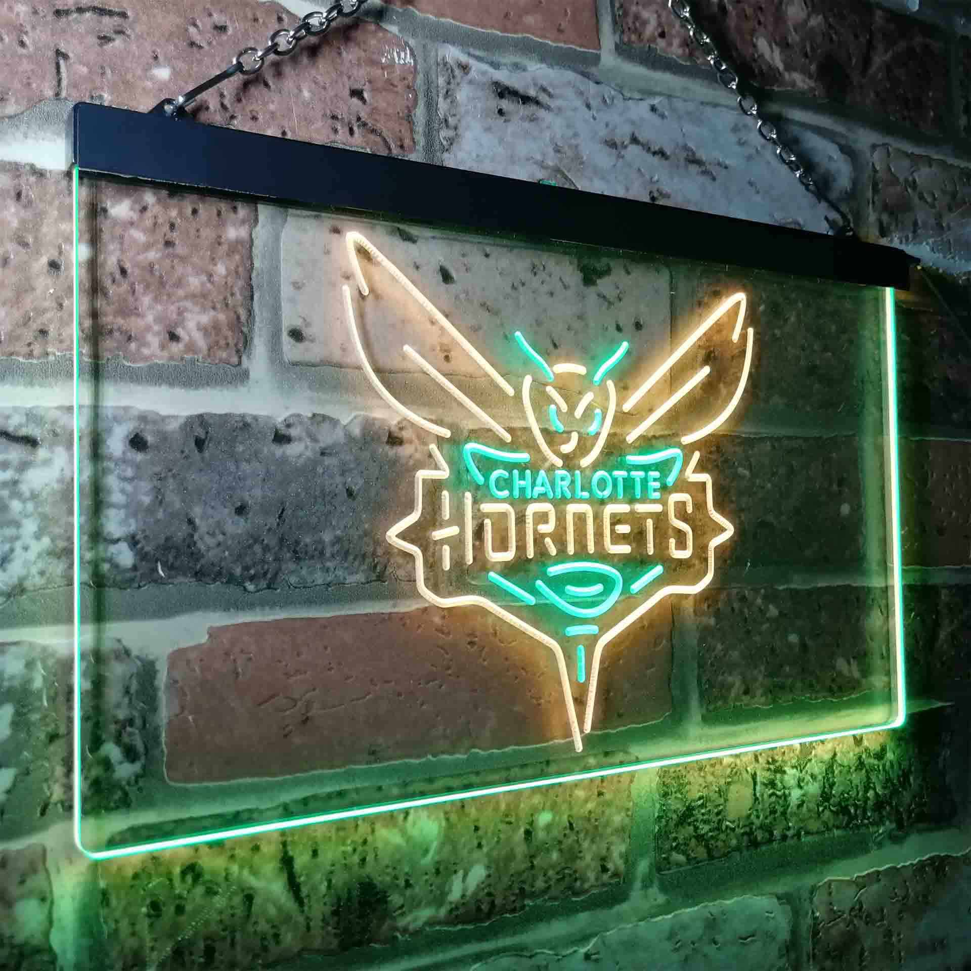 Charlotte League Hornets Club Basketball Souvenir Neon Light Up Sign Wall Decor
