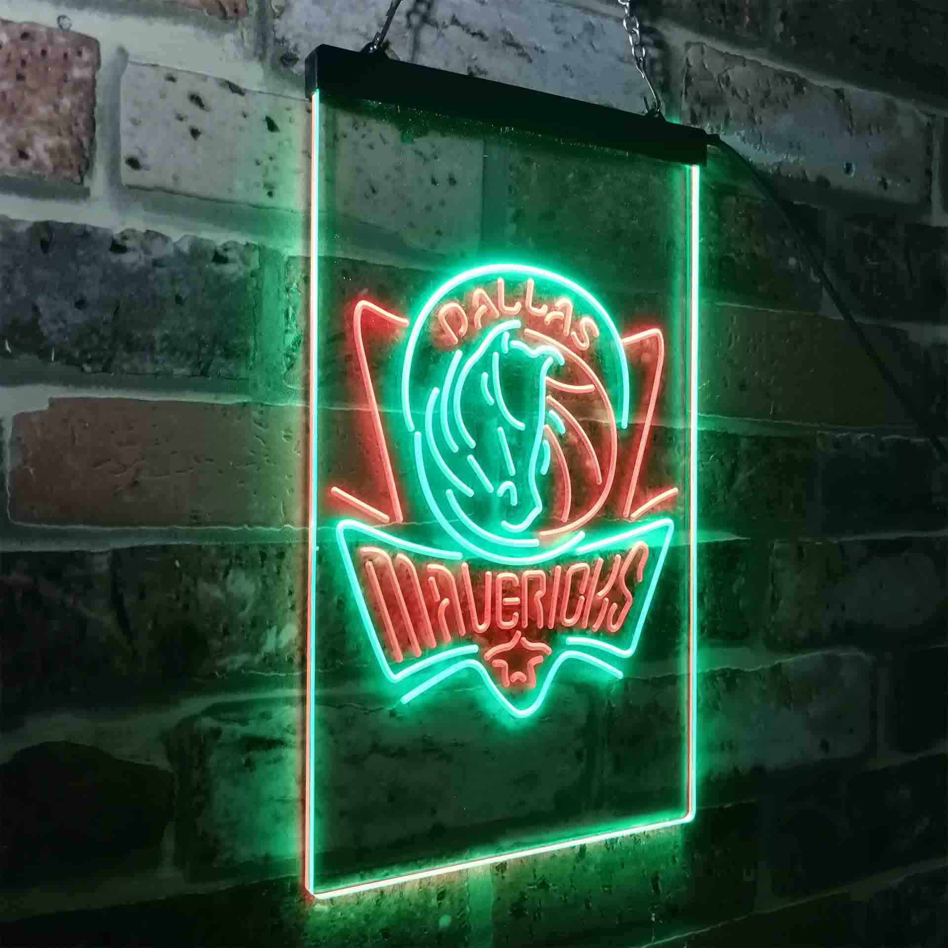 Mavericks Pub Club League Group Neon Light Up Sign Wall Decor