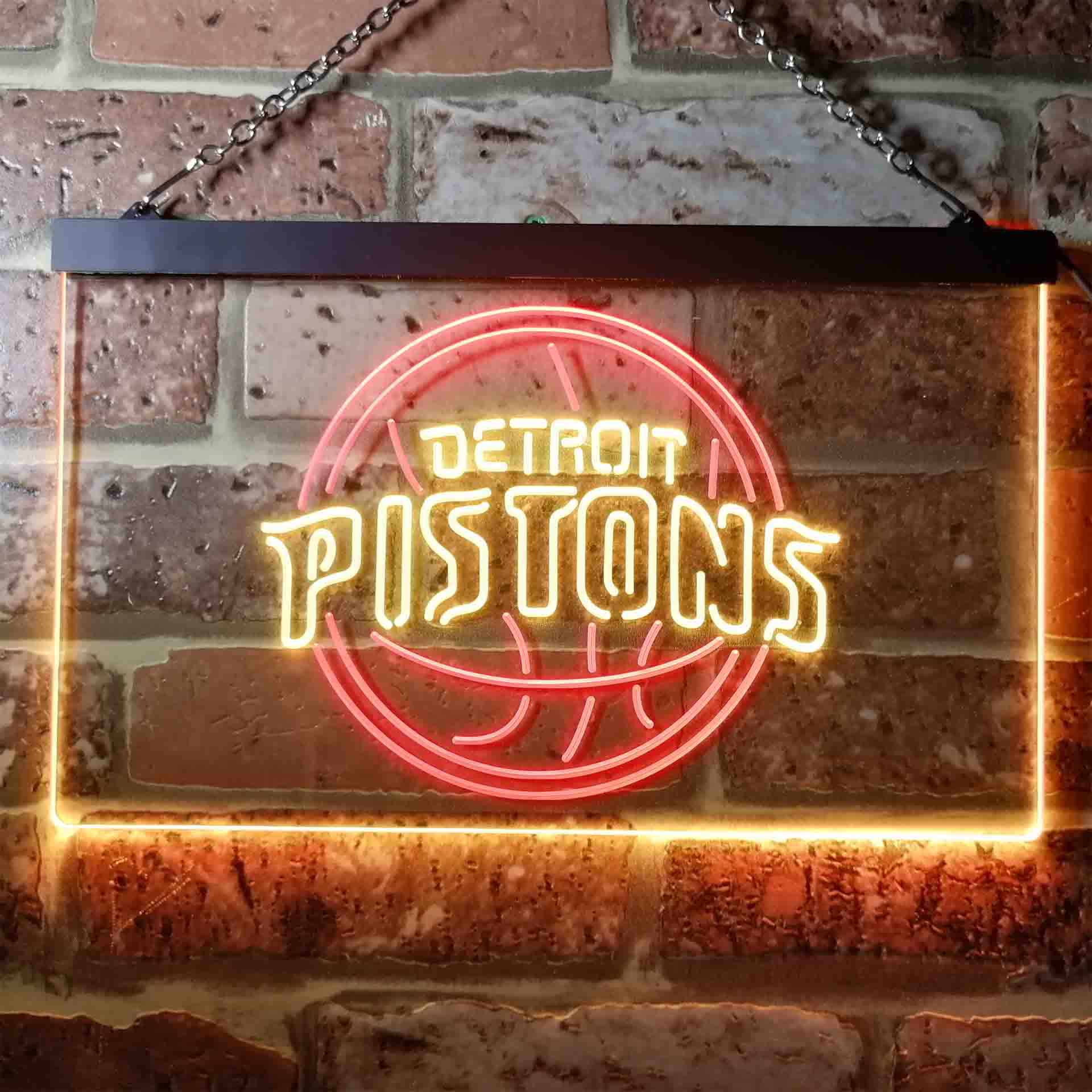 バスケットボールデトロイトリーグクラブピストンズマン洞窟ネオンサイン