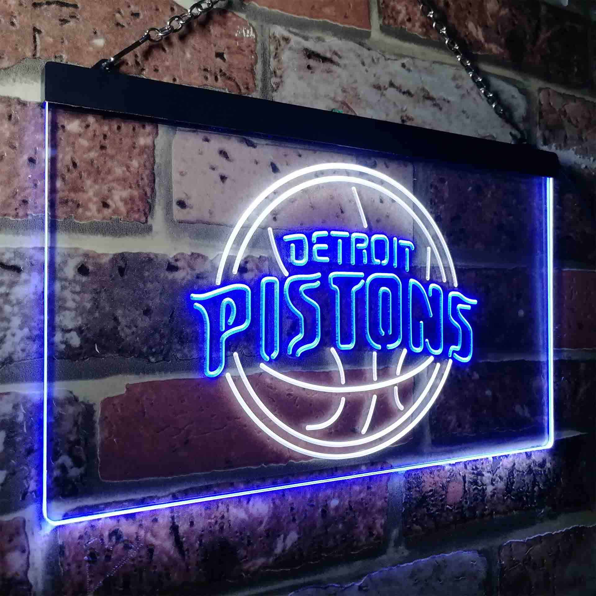 Basketball Detroits League Club Pistonss Neon Light Up Sign Wall Decor