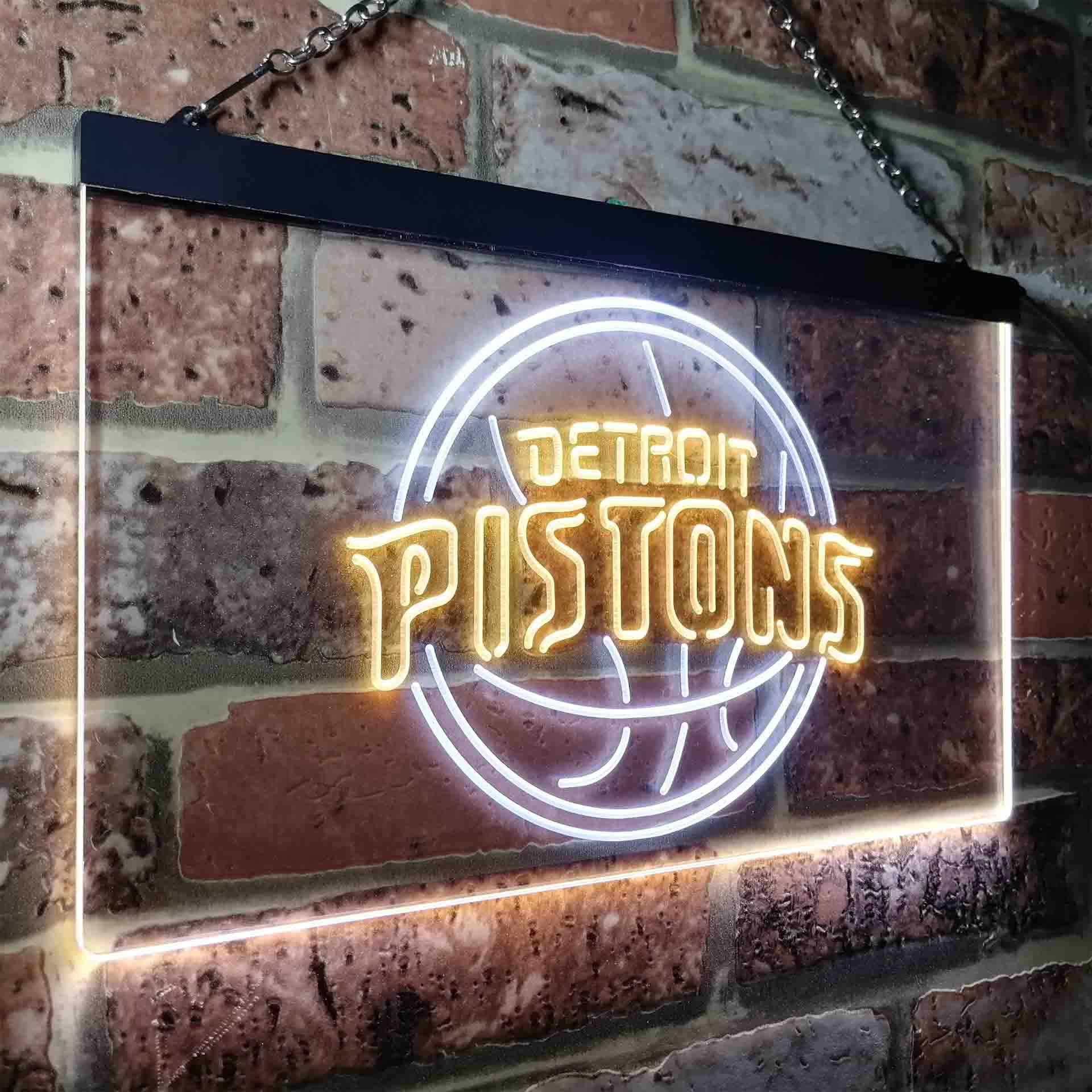 Basketball Detroits League Club Pistonss Man Cave Neon Sign