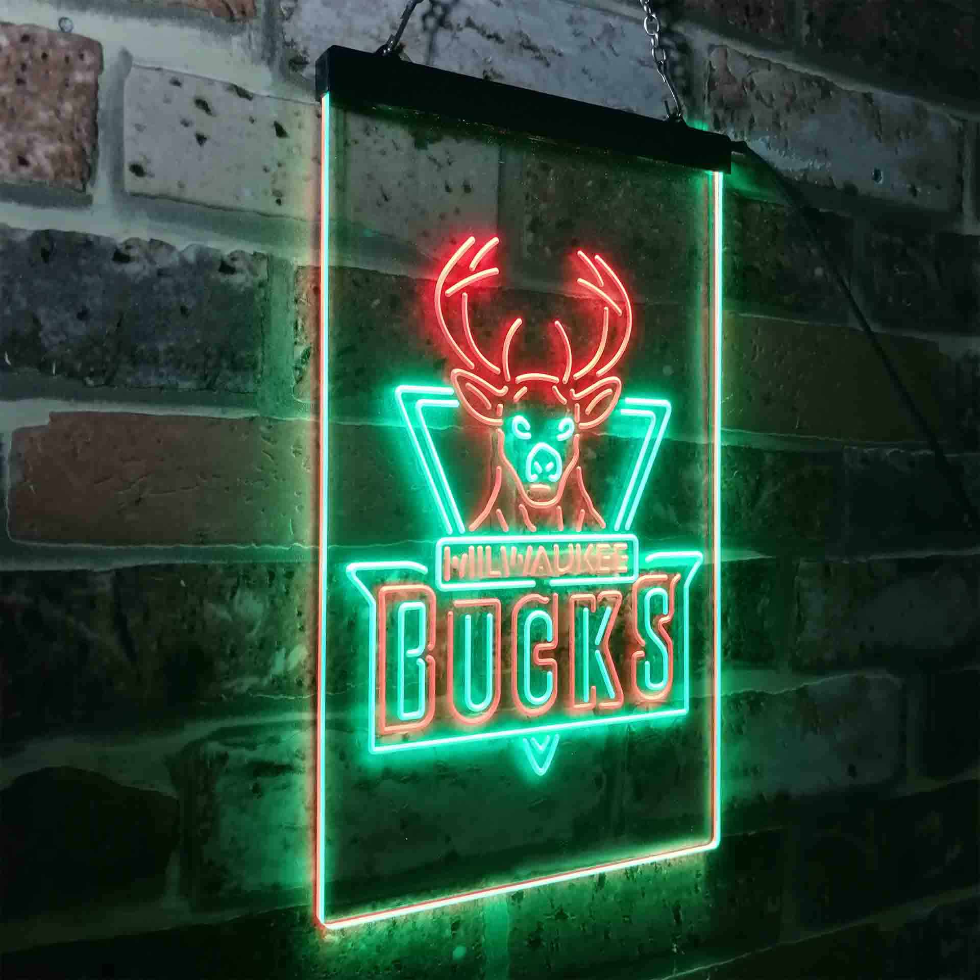 Milwaukee Bucks Neon Light Up Sign Wall Decor