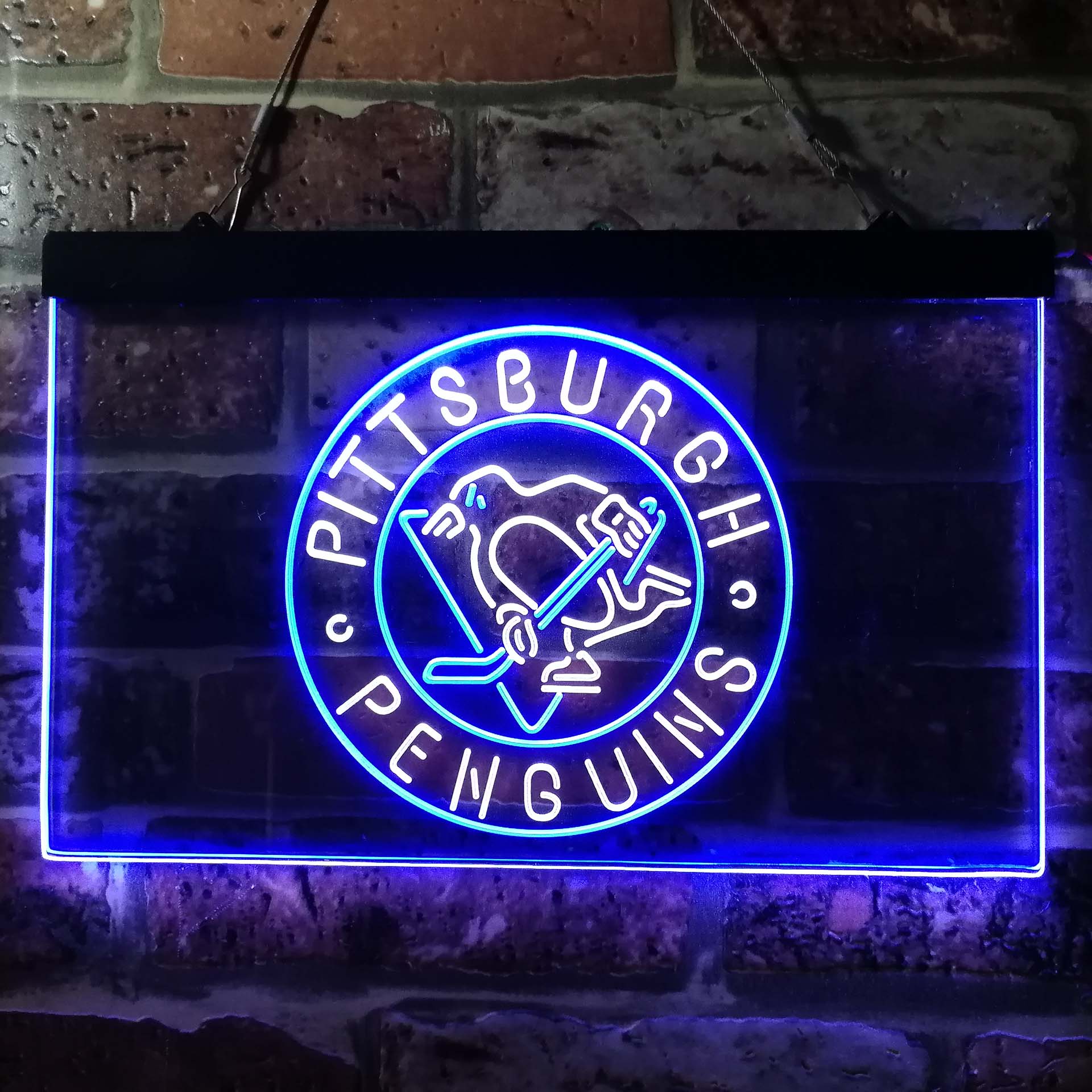 Pittsburgh Penguins Round Logo Neon LED Sign