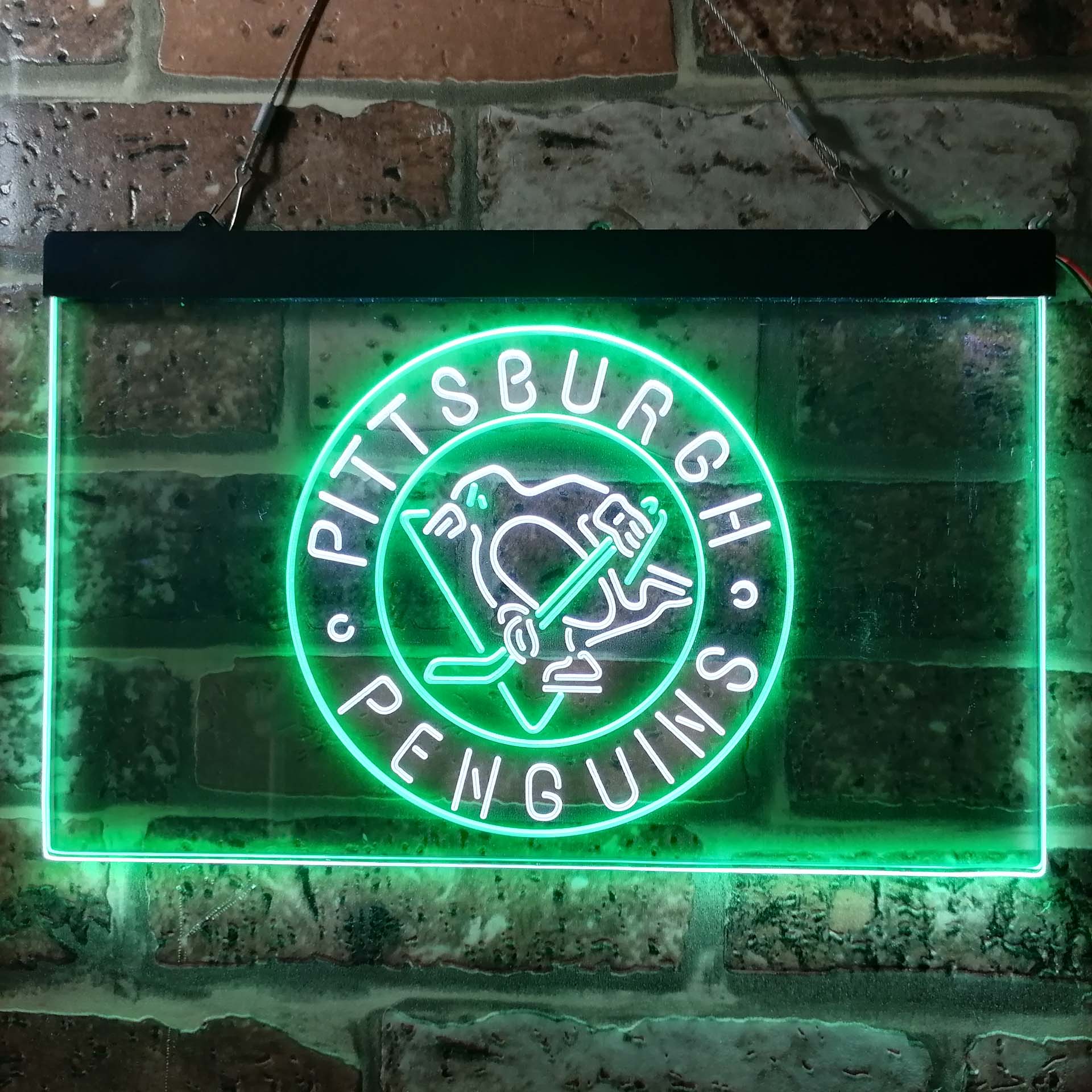 Pittsburgh Penguins Round Logo Neon Sign - LED LAB CAVE