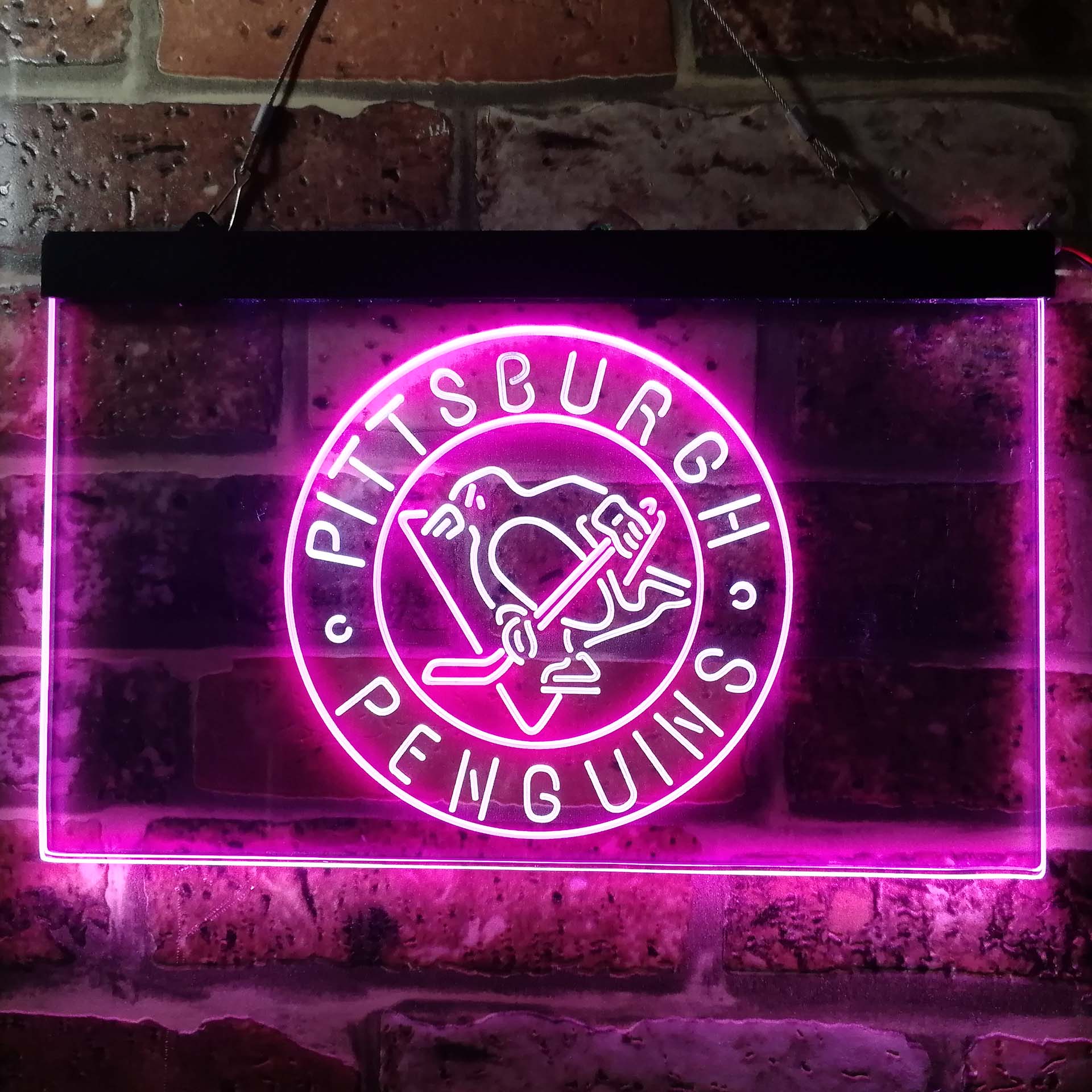 Pittsburgh Penguins Round Logo Neon LED Sign