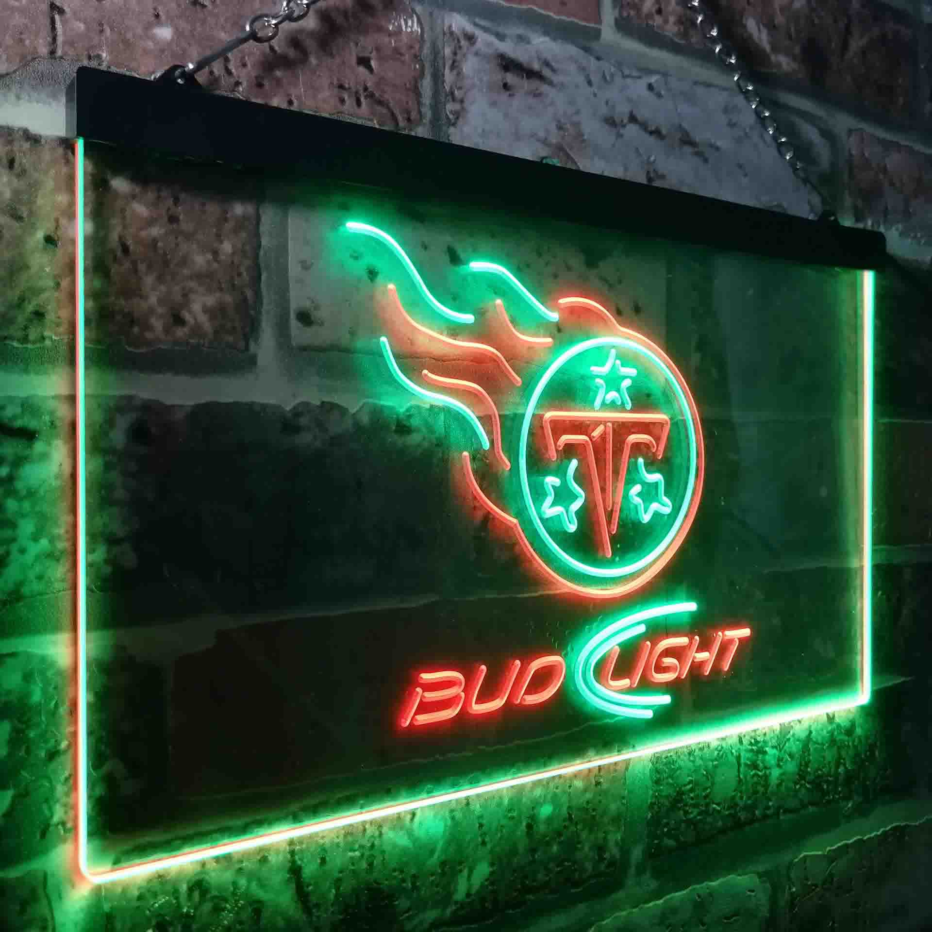 Bud Light Red Tennessee Titans Neon LED Sign