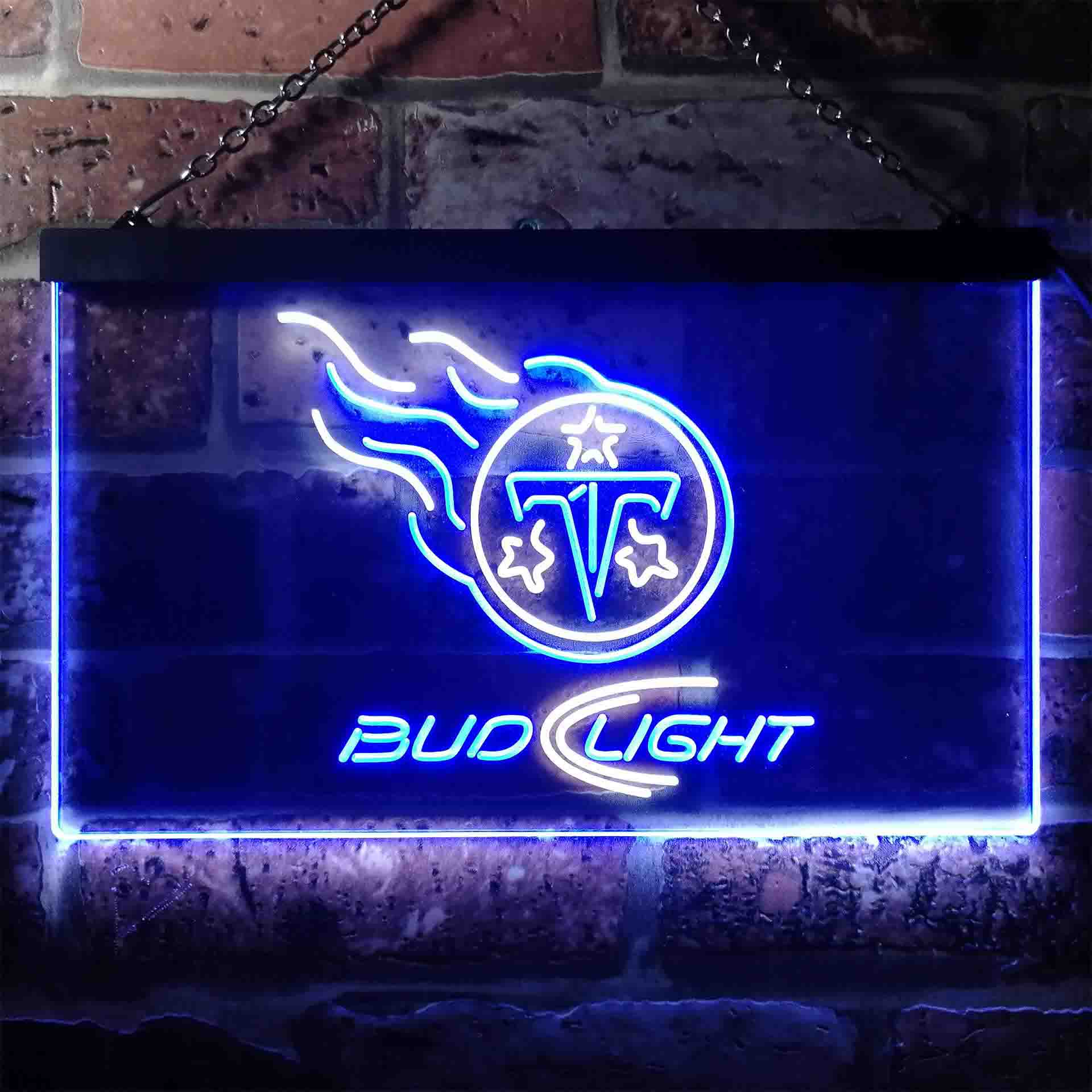 Bud Light Red Tennessee Titans Neon LED Sign