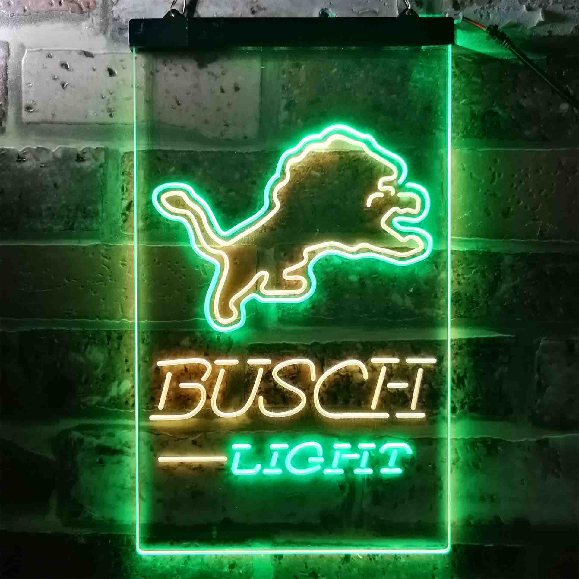 Busch Light Detroit Lion Neon LED Sign