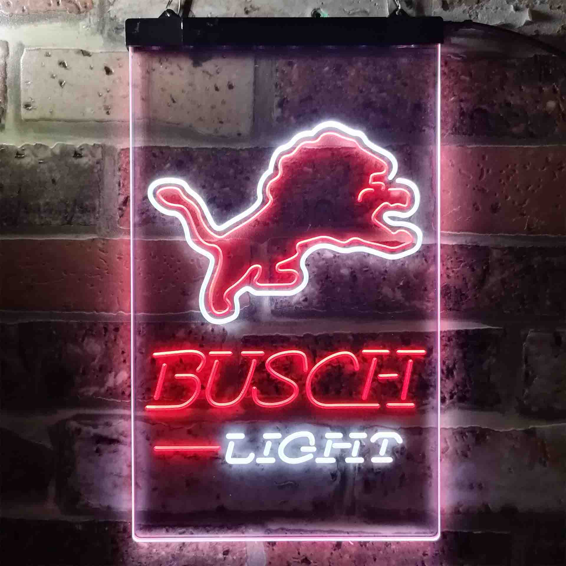Busch Light Detroit Lion Neon LED Sign