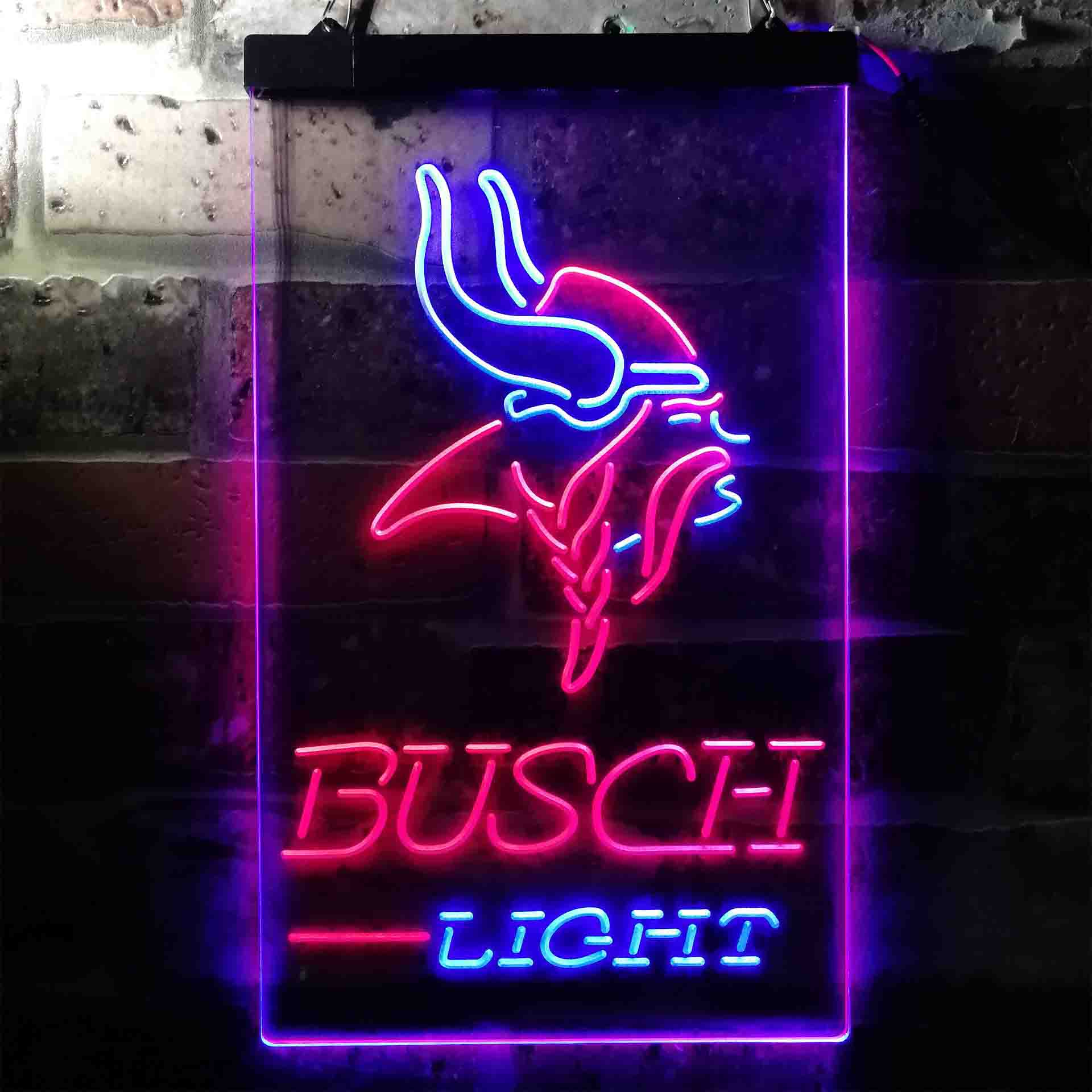 Minnesota Vikings Busch Light Neon LED Sign