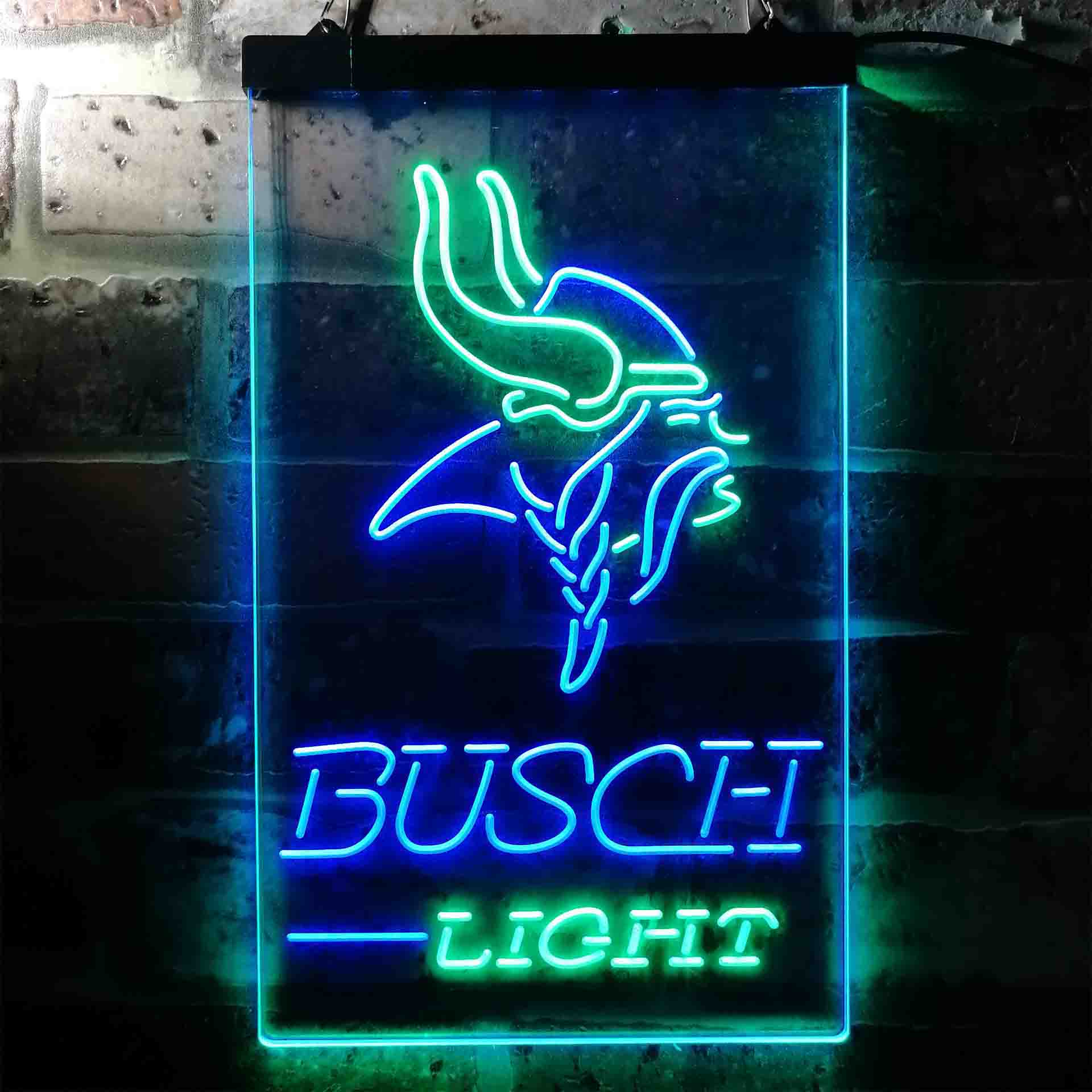 Minnesota Vikings Busch Light Neon LED Sign
