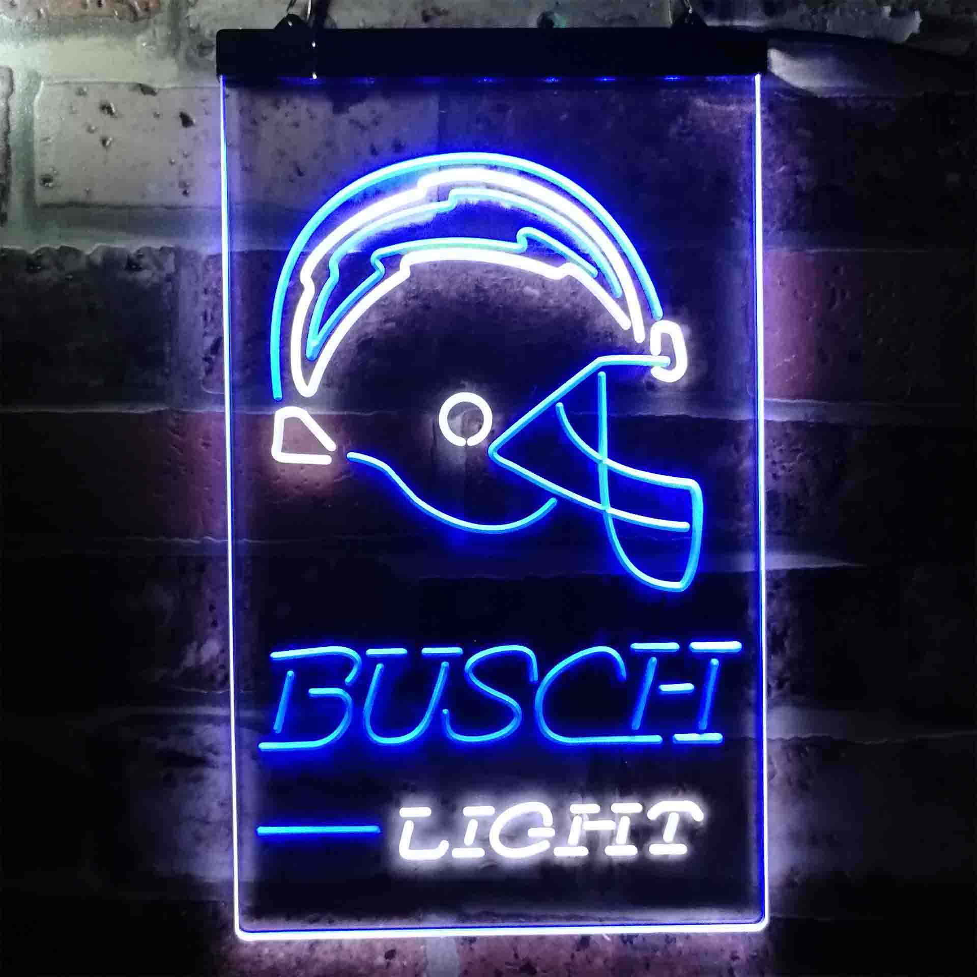Los Angeles Chargers Busch Light 2 Neon LED Sign