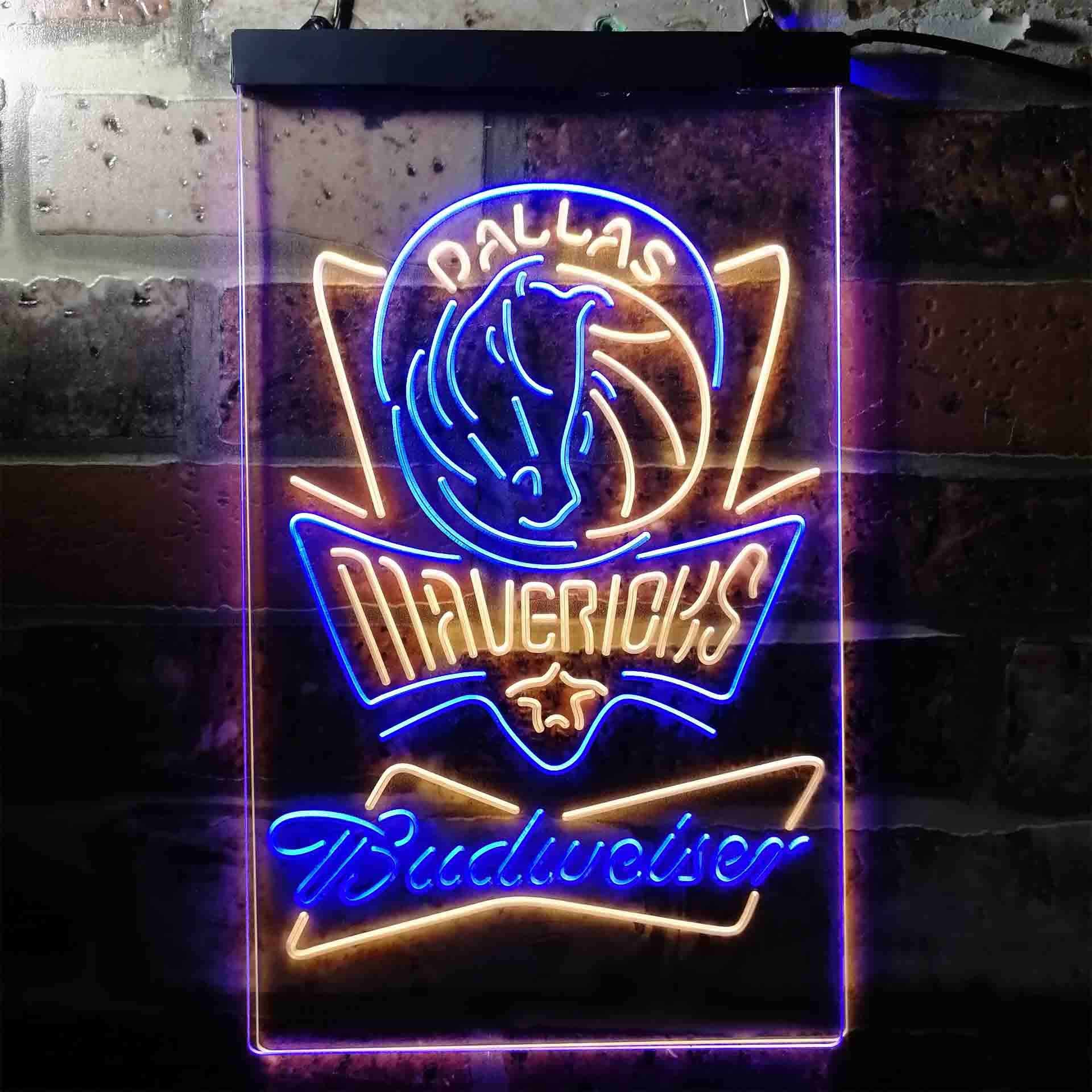 Dallas Mavericks NBA Budweiser Neon LED Sign