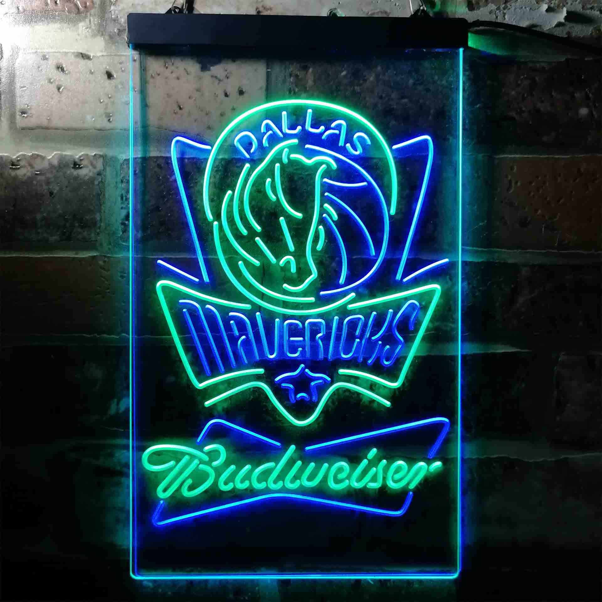 Dallas Mavericks NBA Budweiser Neon LED Sign