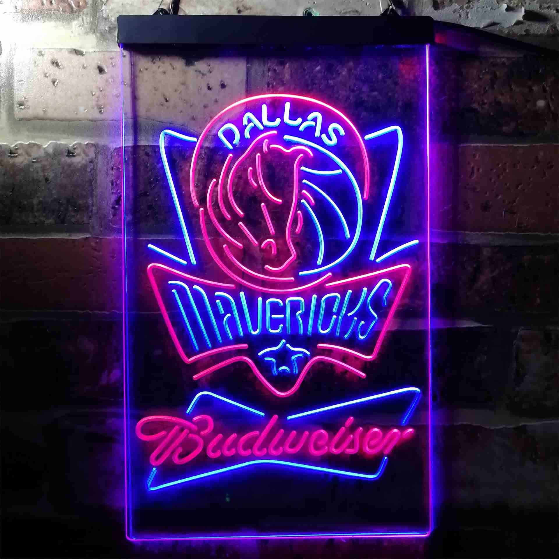 Dallas Mavericks NBA Budweiser Neon LED Sign