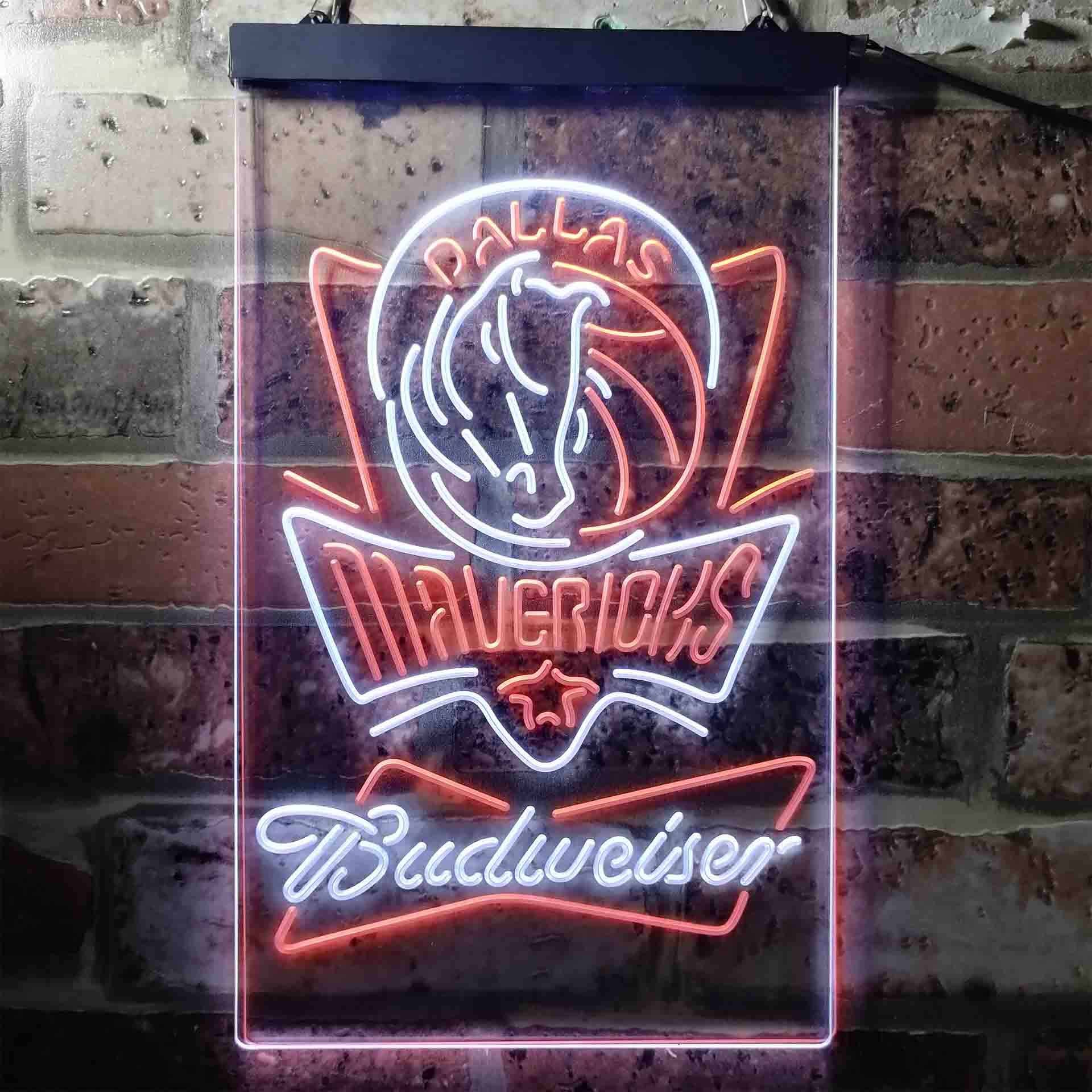 Dallas Mavericks NBA Budweiser Neon LED Sign