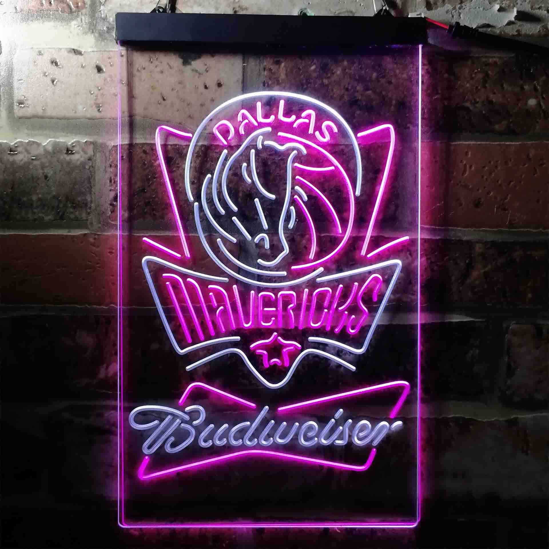 Dallas Mavericks NBA Budweiser Neon LED Sign