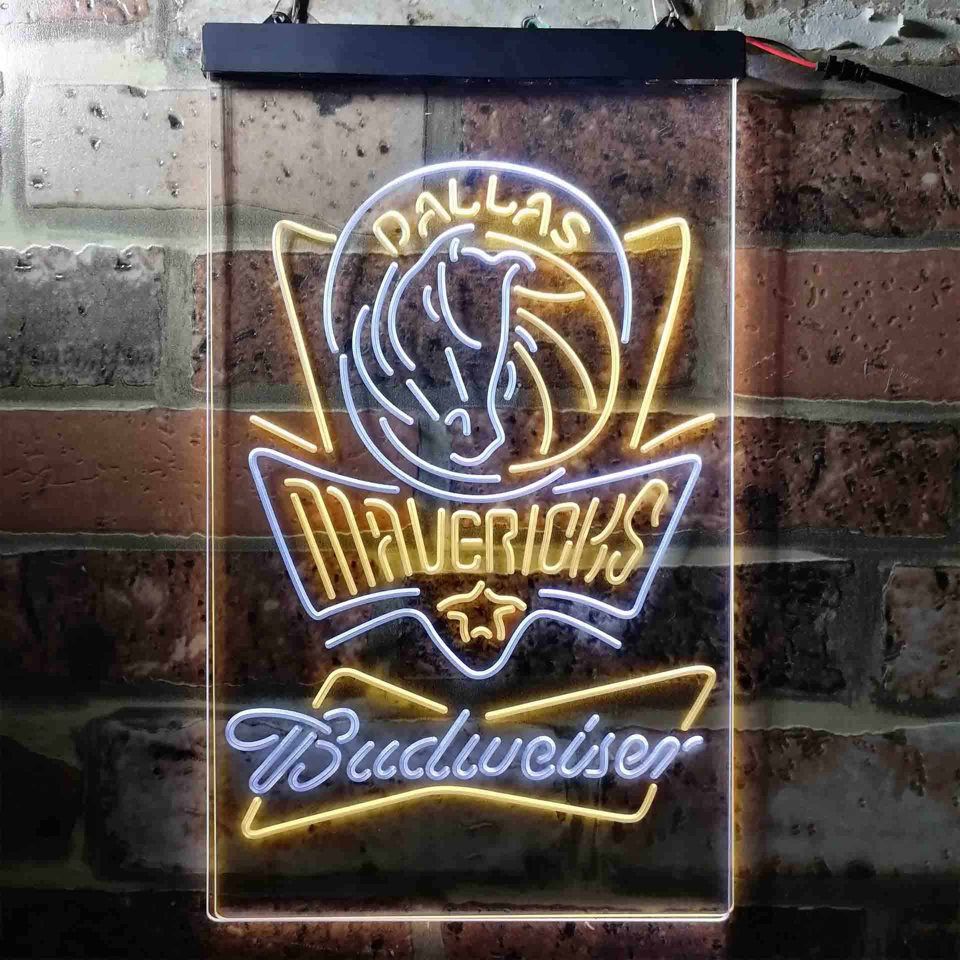 Dallas Mavericks NBA Budweiser Neon LED Sign