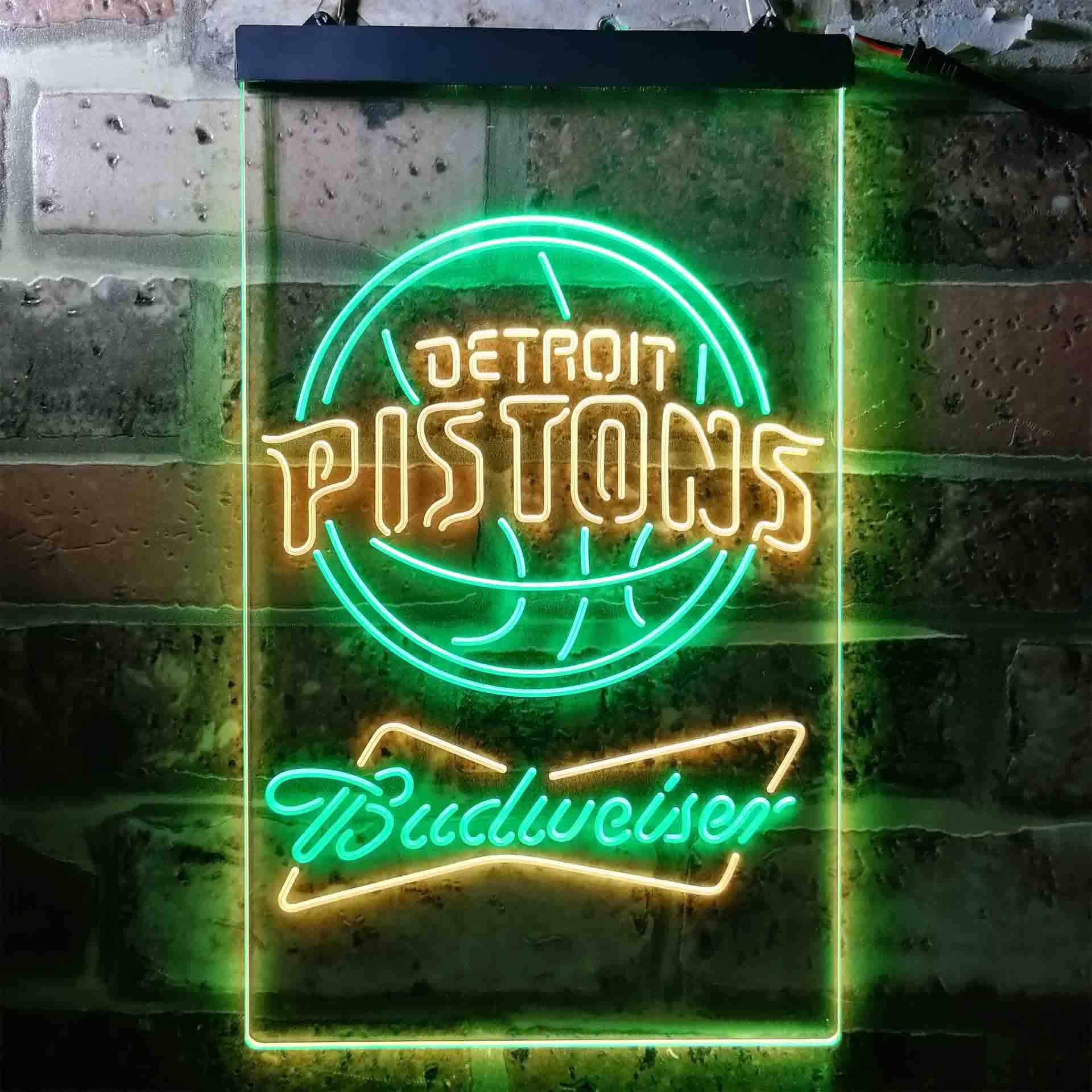 Detroit Pistons NBA Budweiser Neon LED Sign