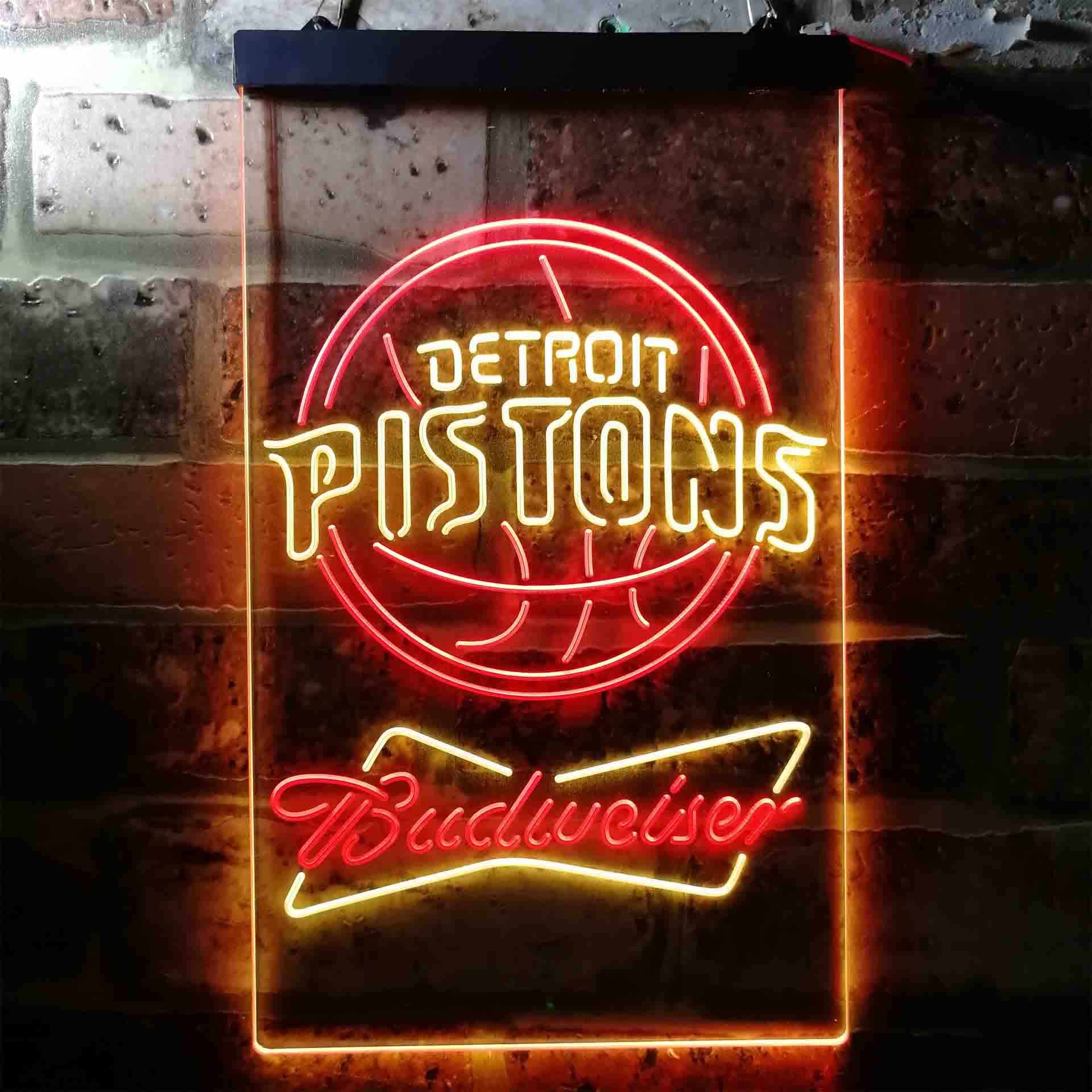 Detroit Pistons NBA Budweiser Neon LED Sign