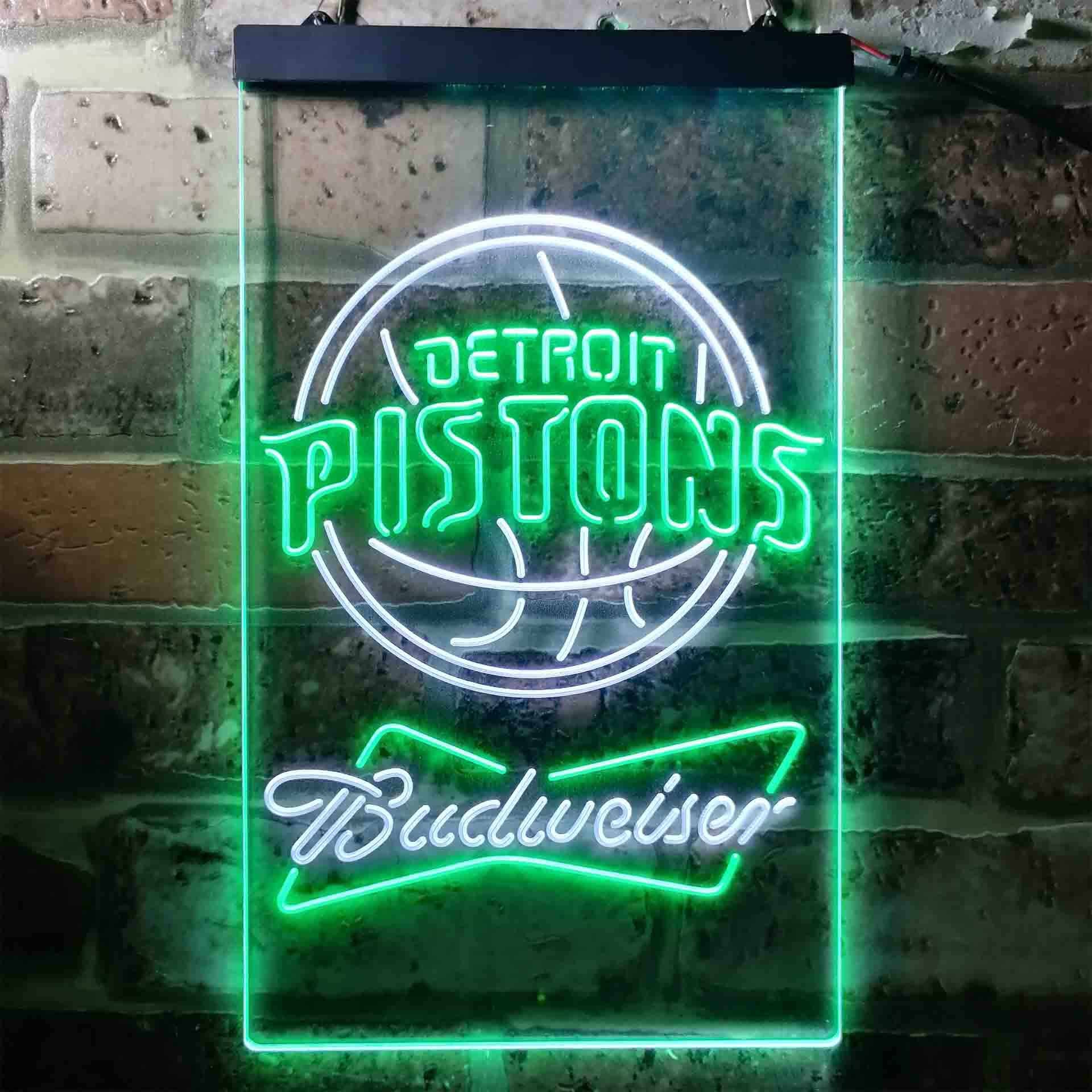 Detroit Pistons NBA Budweiser Neon LED Sign