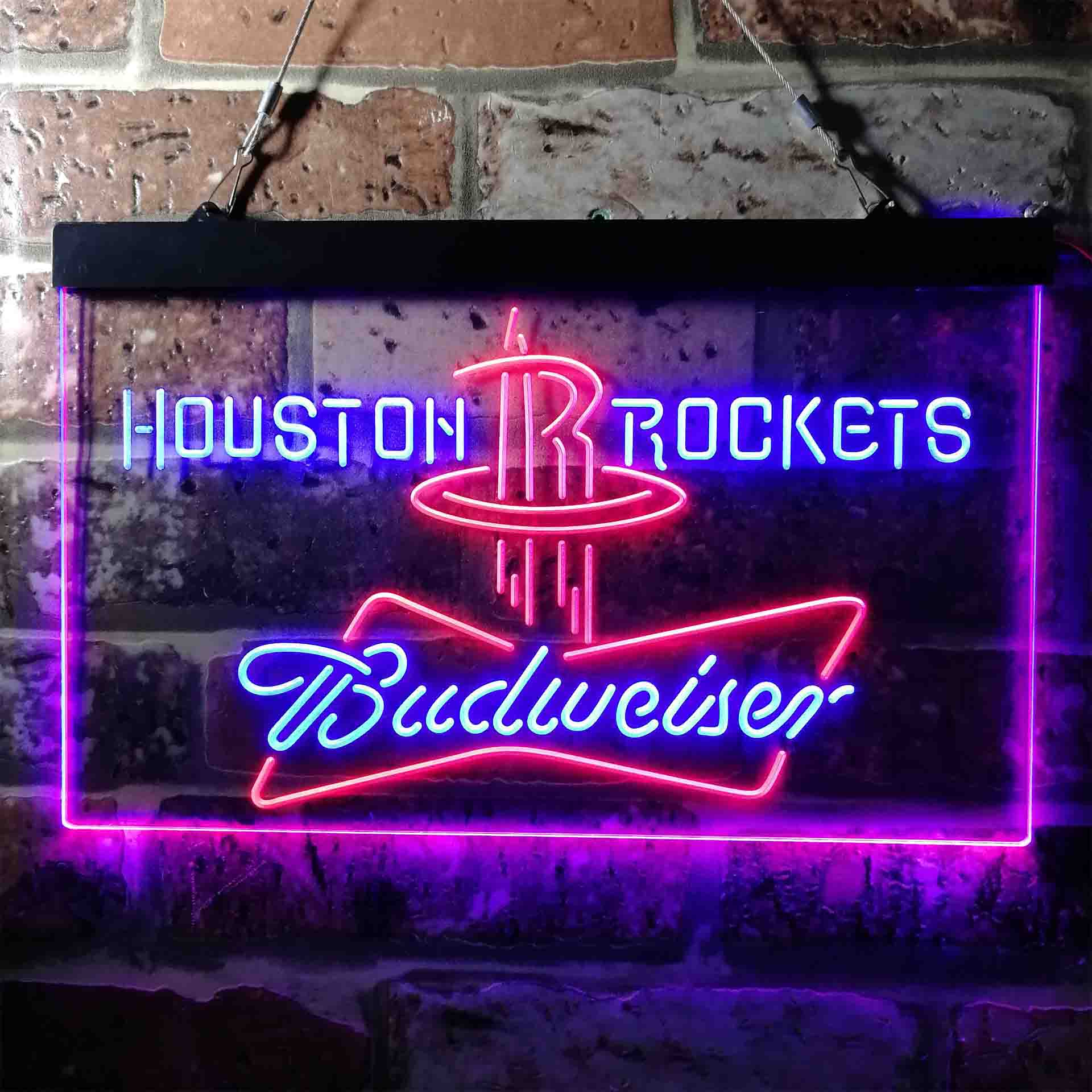 Houston Rockets NBA Budweiser Neon LED Sign