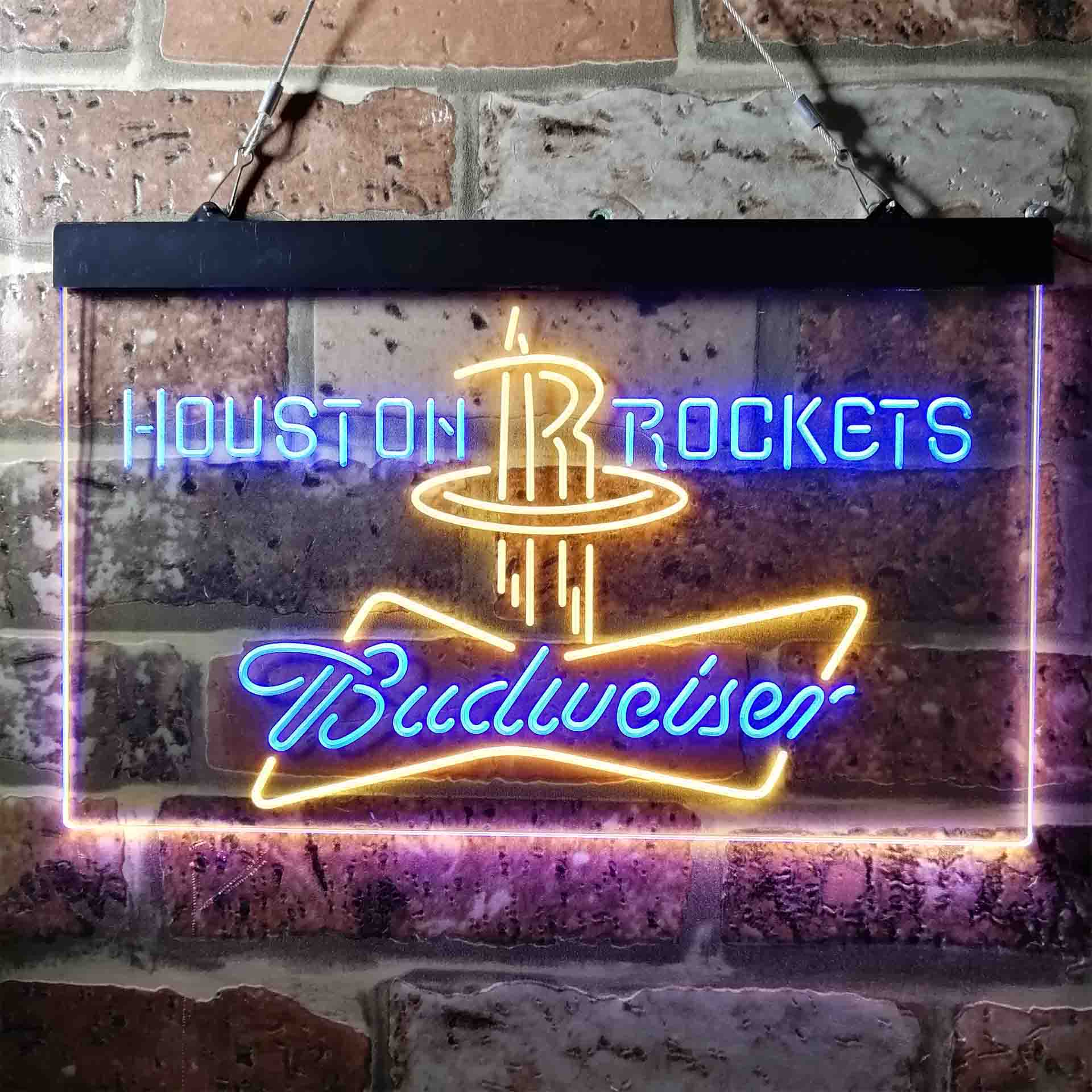 Houston Rockets NBA Budweiser Neon LED Sign