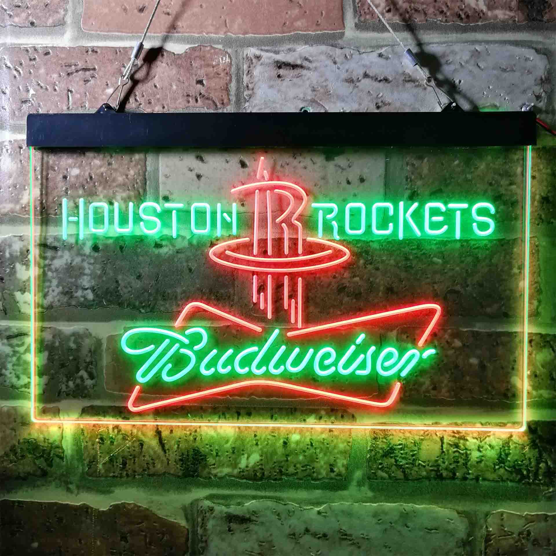 Houston Rockets NBA Budweiser Neon LED Sign