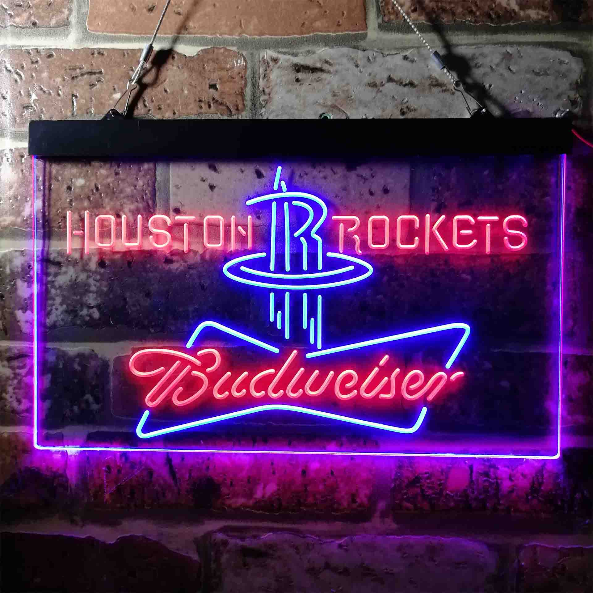 Houston Rockets NBA Budweiser Neon LED Sign