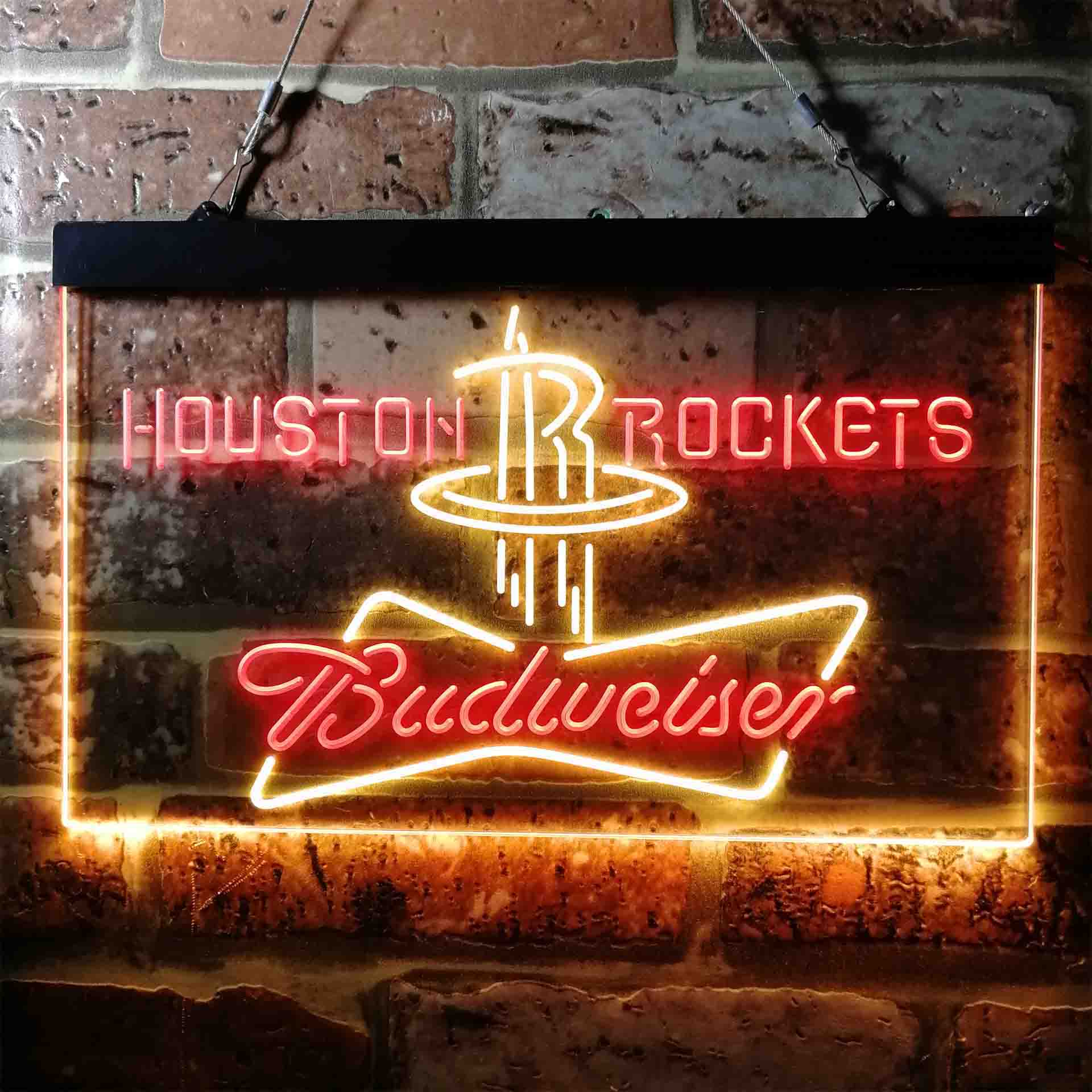 Houston Rockets NBA Budweiser Neon LED Sign