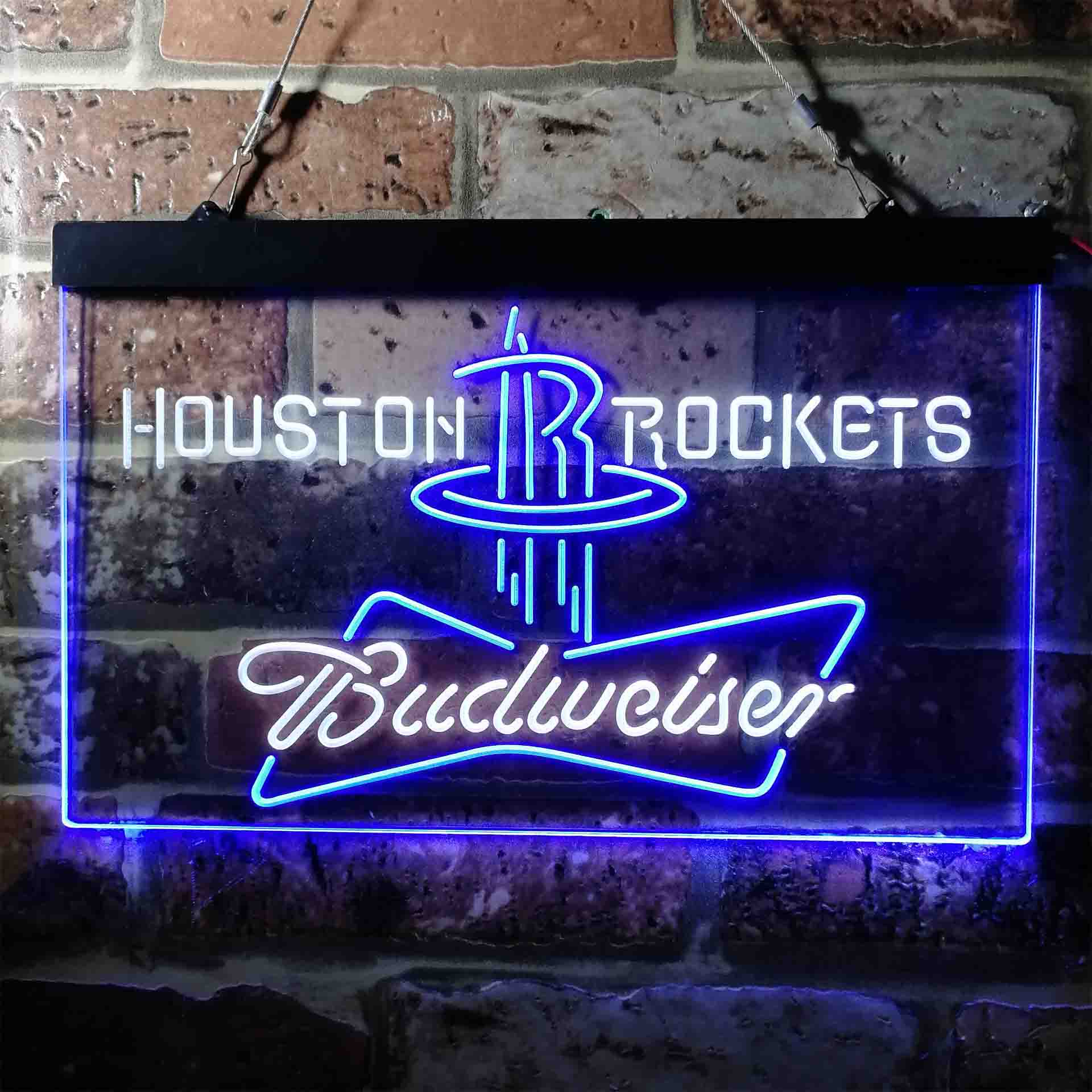 Houston Rockets NBA Budweiser Neon LED Sign