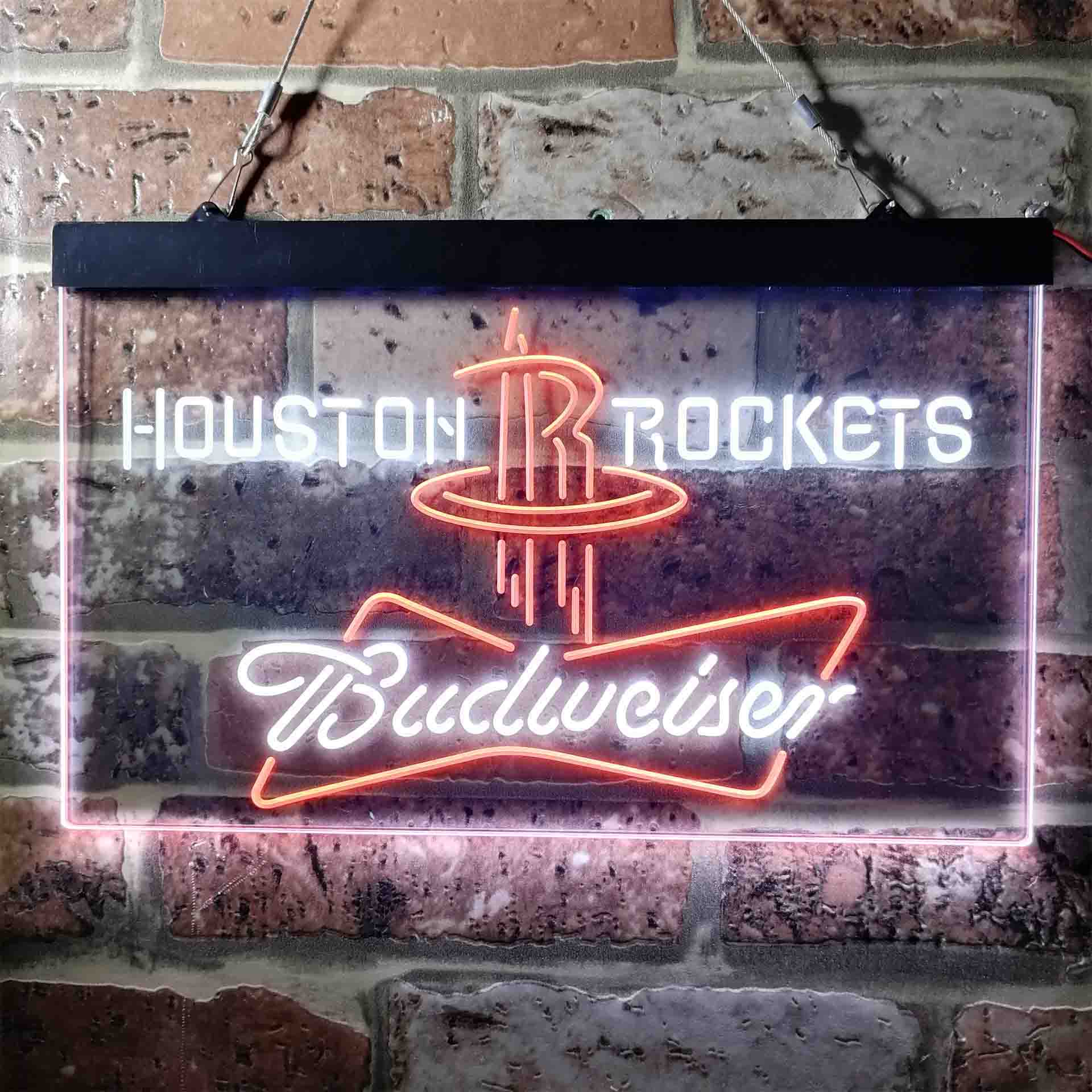 Houston Rockets NBA Budweiser Neon LED Sign