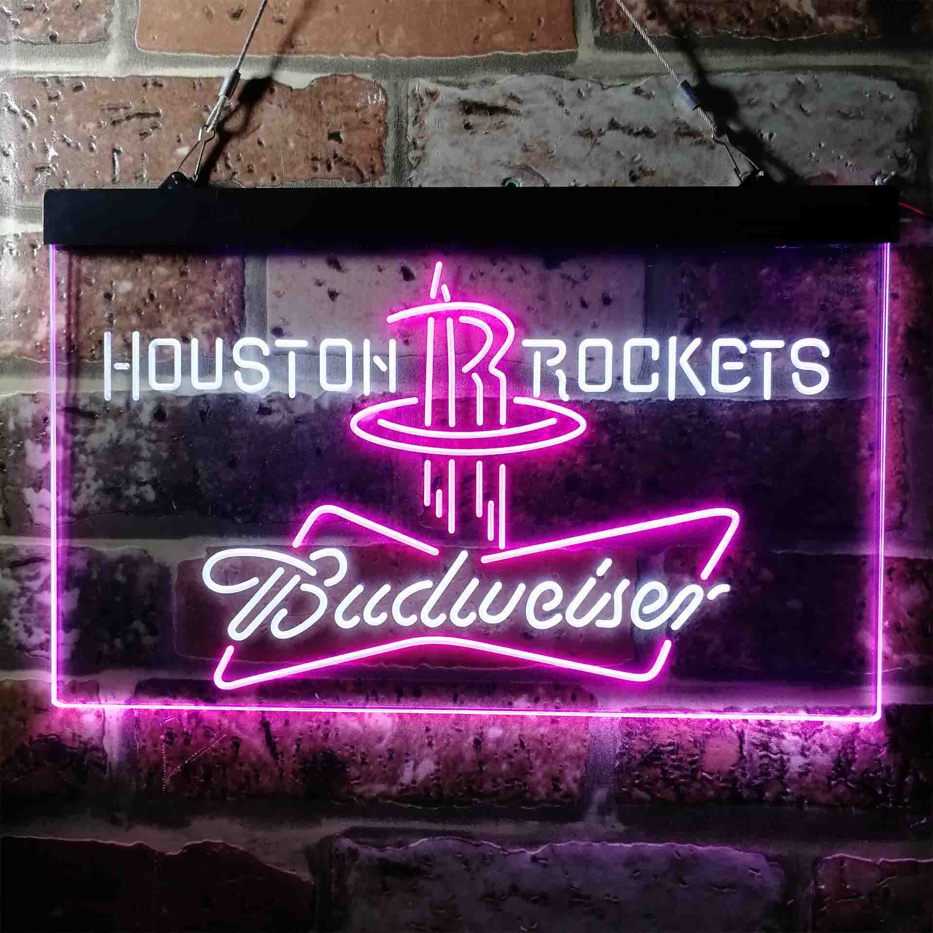 Houston Rockets NBA Budweiser Neon LED Sign