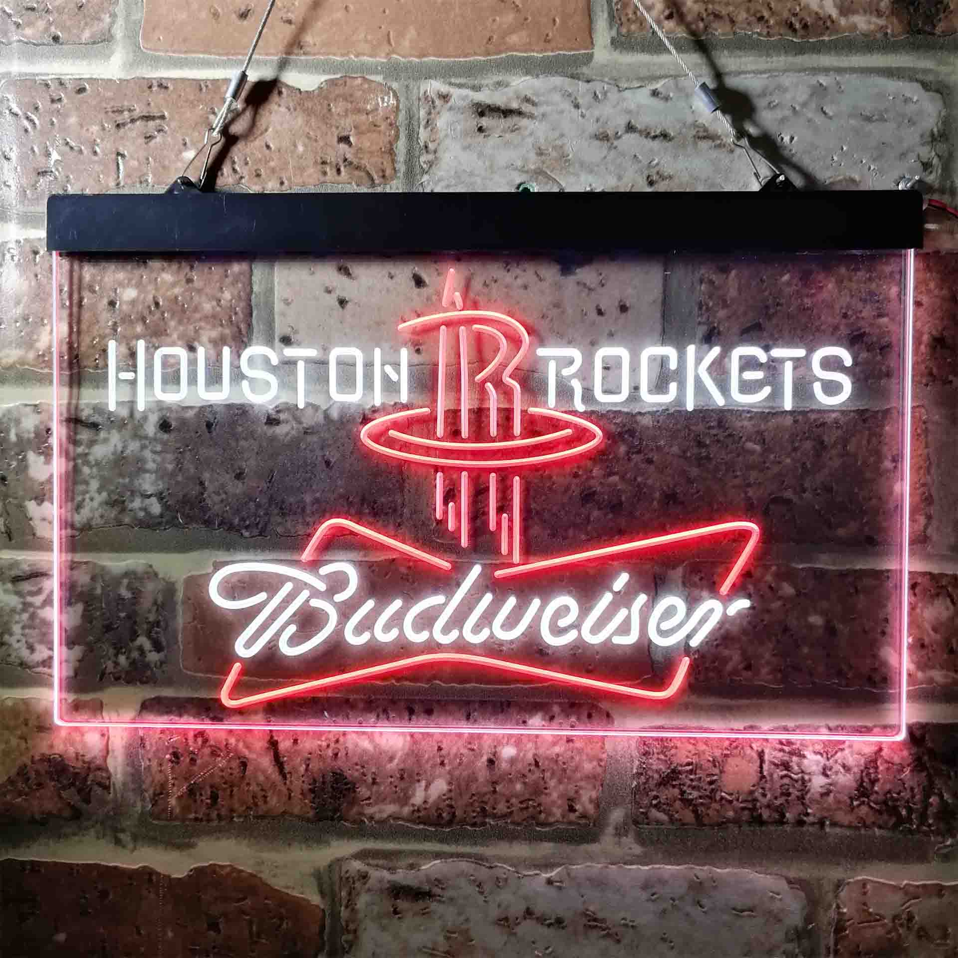 Houston Rockets NBA Budweiser Neon LED Sign