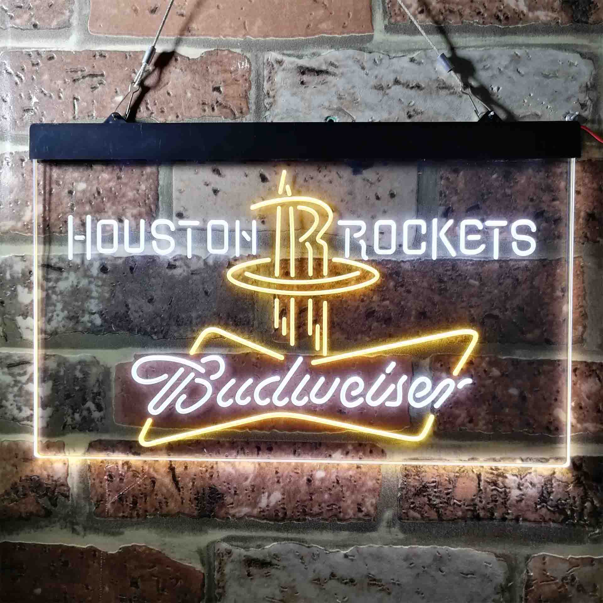 Houston Rockets NBA Budweiser Neon LED Sign