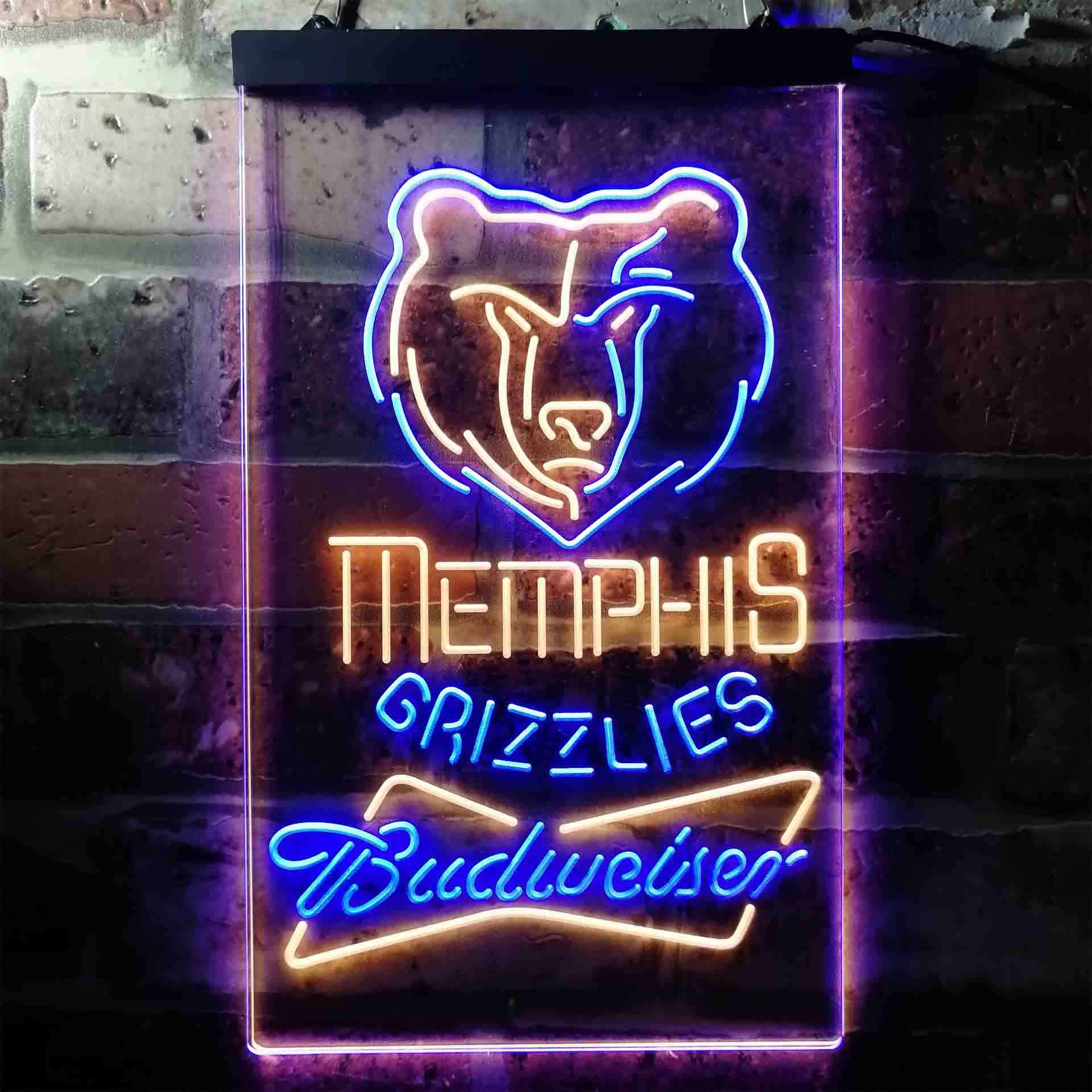 Memphis Grizzlies NBA Budweiser Neon LED Sign