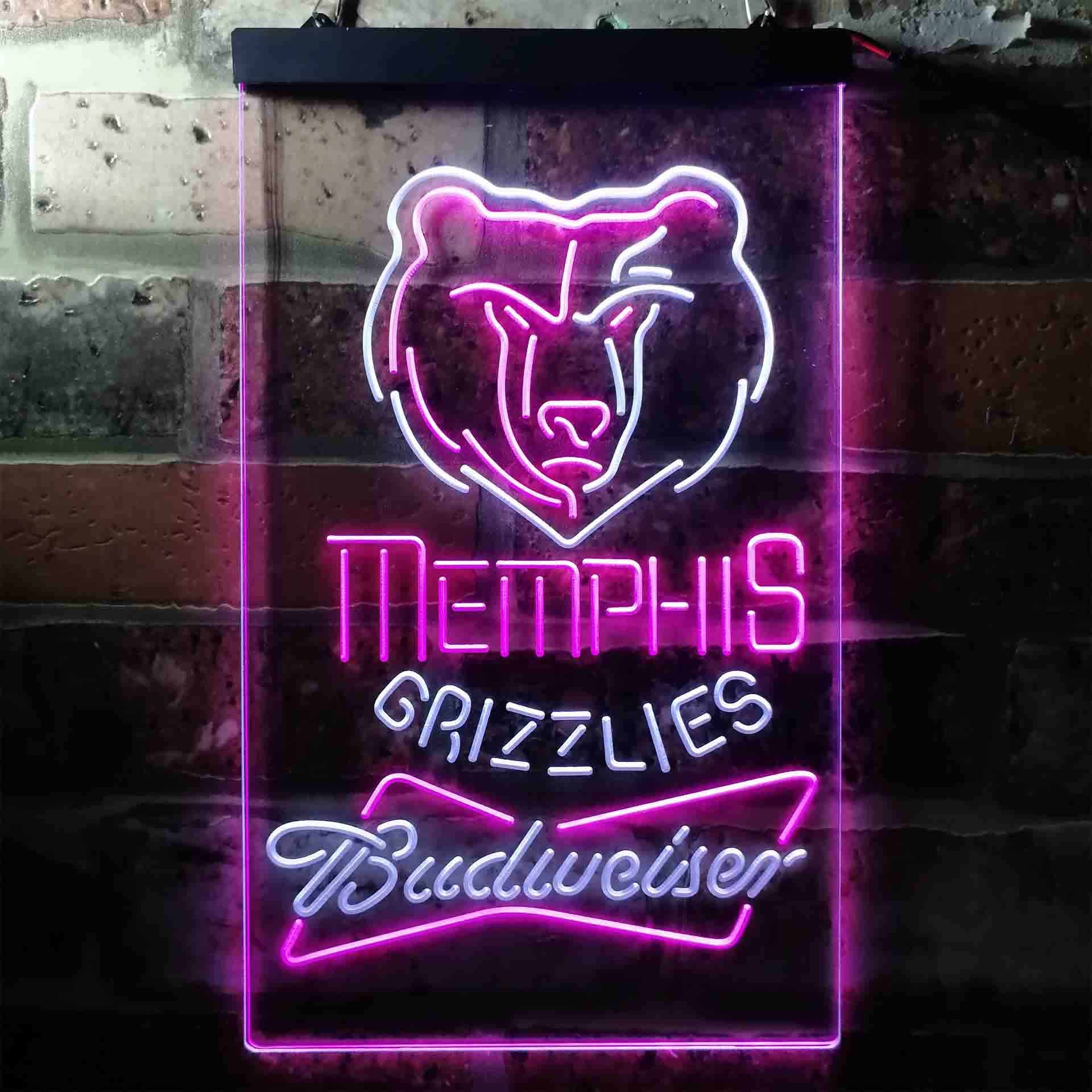 Memphis Grizzlies NBA Budweiser Neon LED Sign