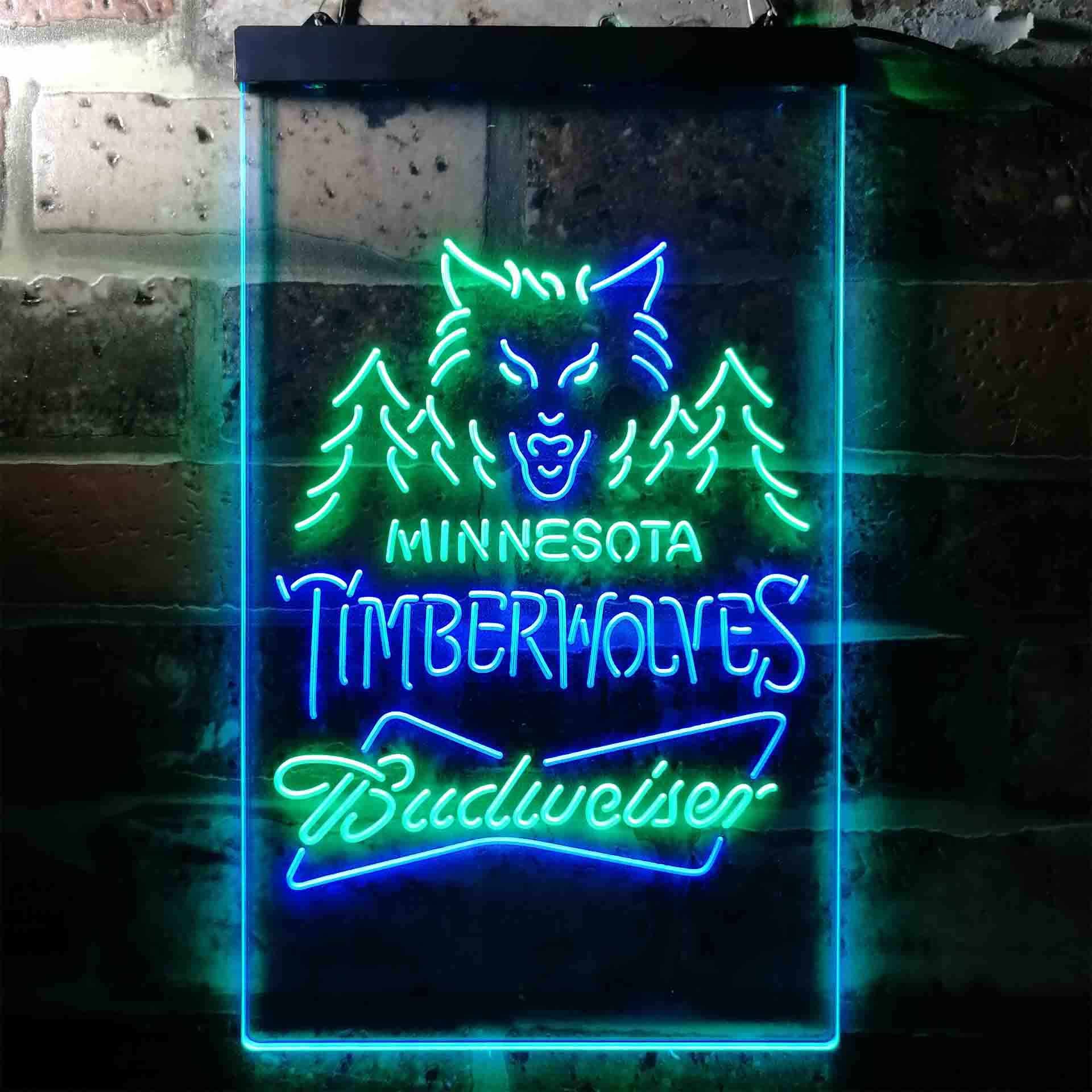 Minnesota Timberwolves NBA Budweiser Neon LED Sign