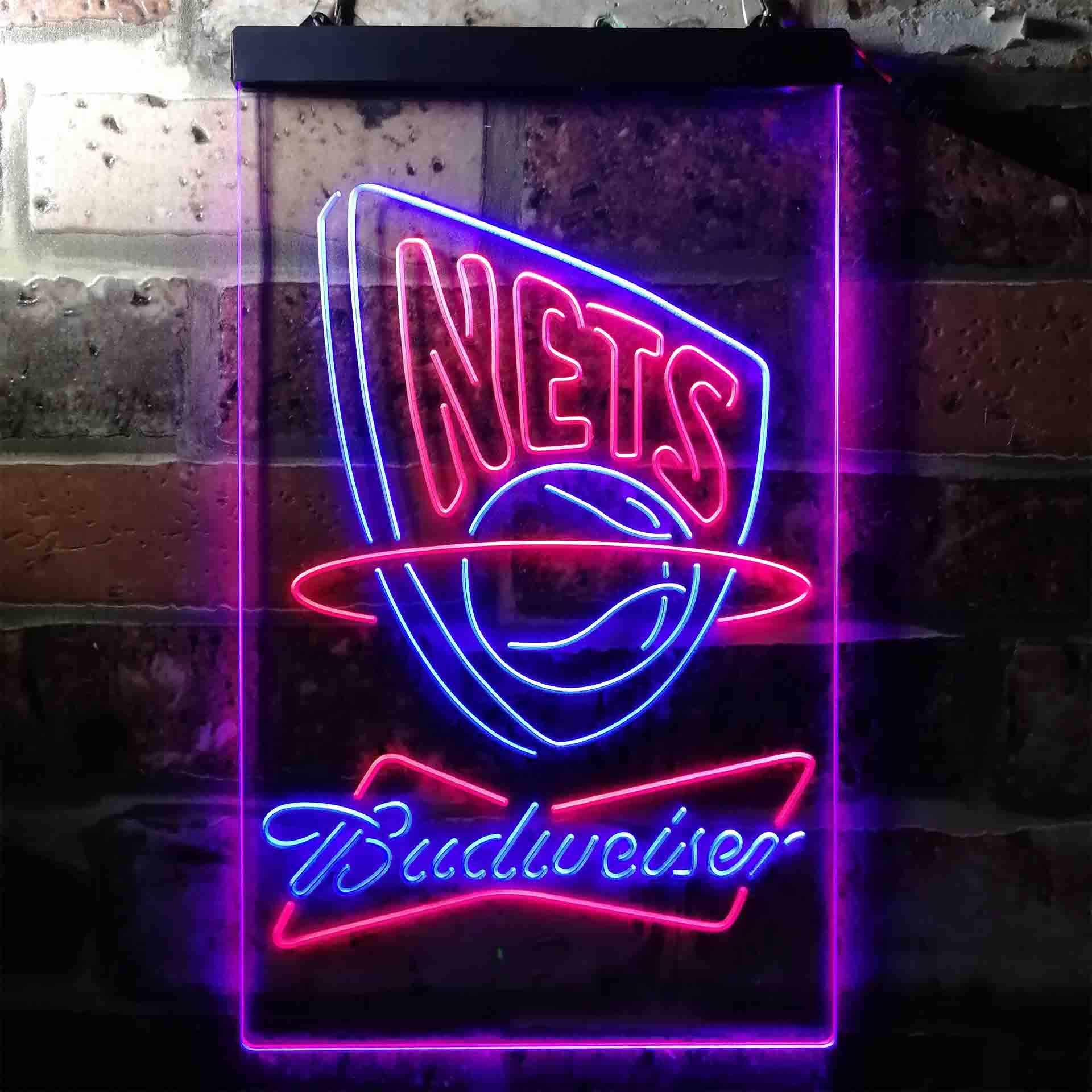 New Jersey Nets NBA Budweiser Neon LED Sign