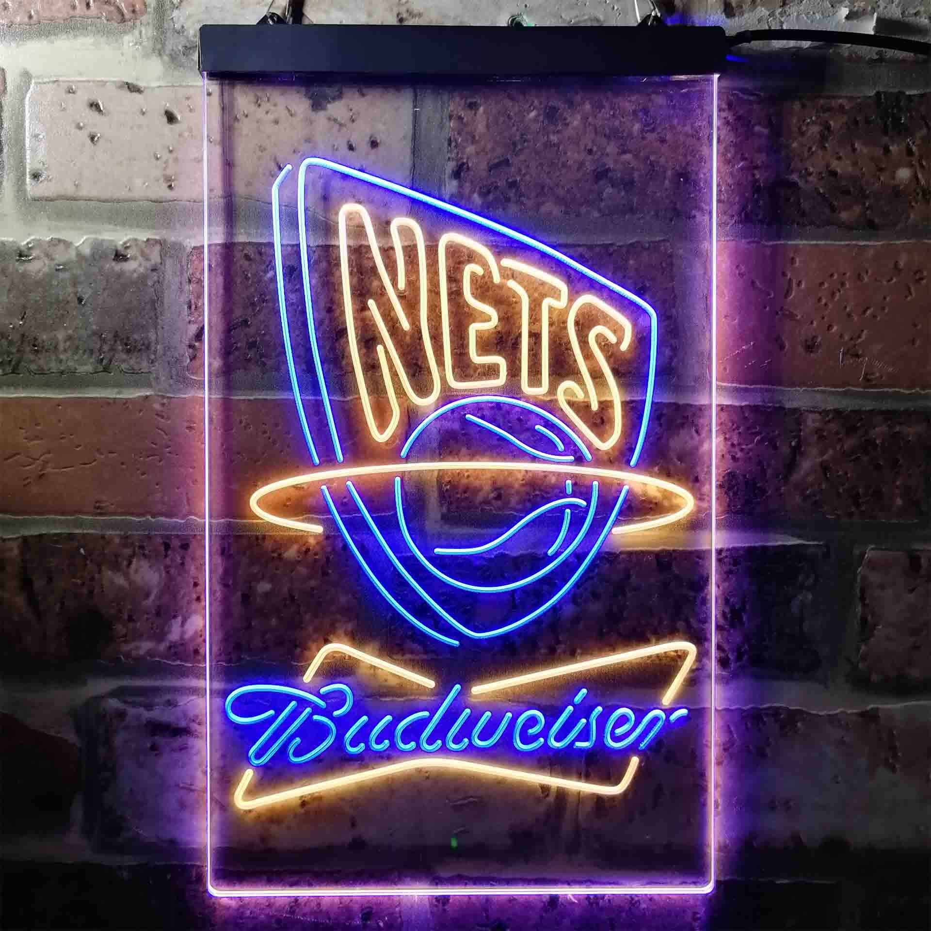 New Jersey Nets NBA Budweiser Neon LED Sign