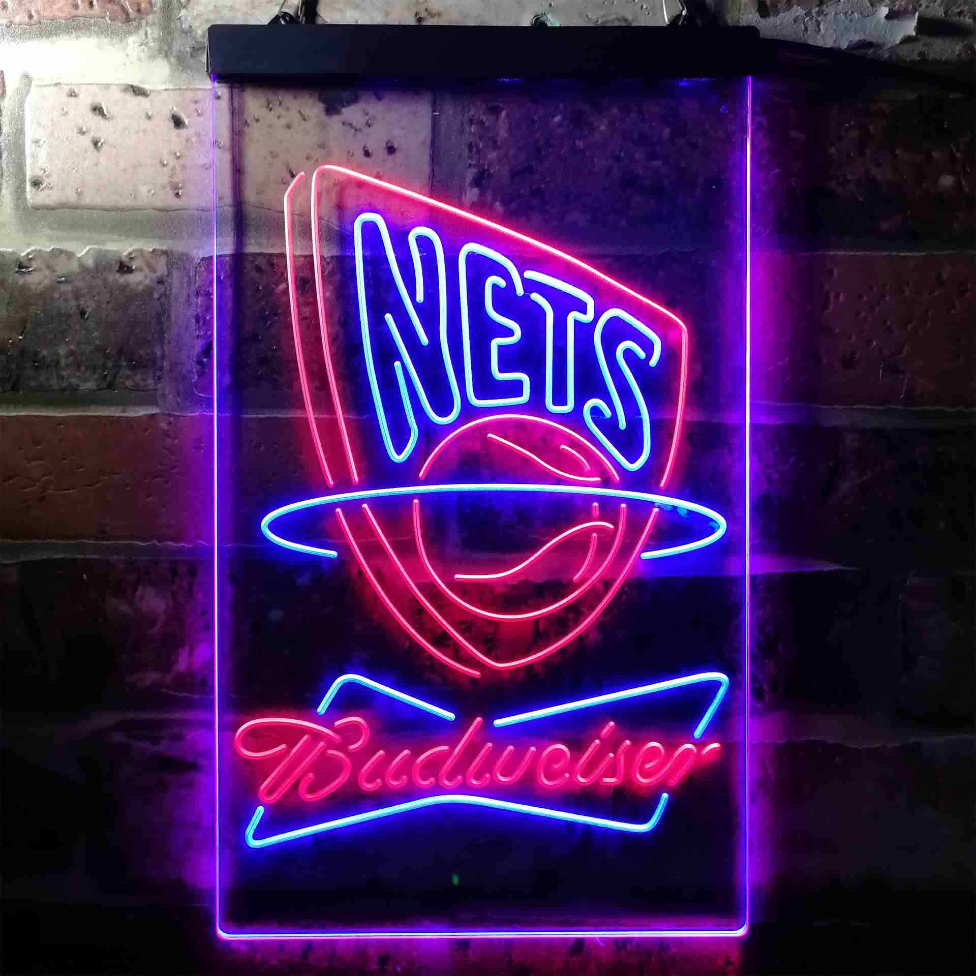 New Jersey Nets NBA Budweiser Neon LED Sign