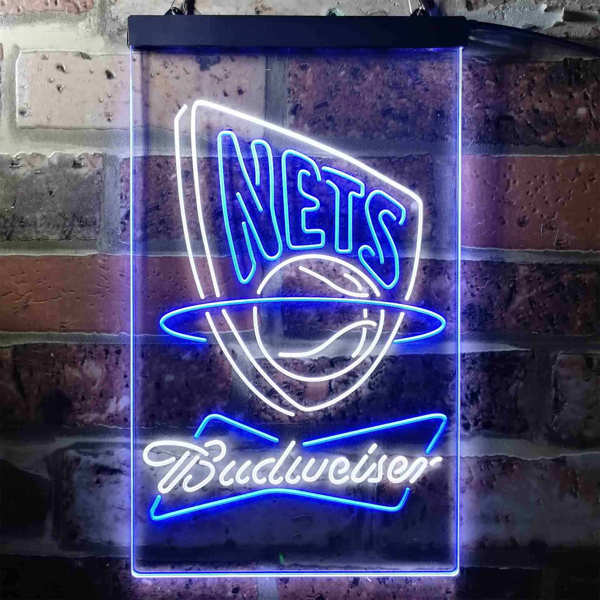 New Jersey Nets NBA Budweiser Neon LED Sign