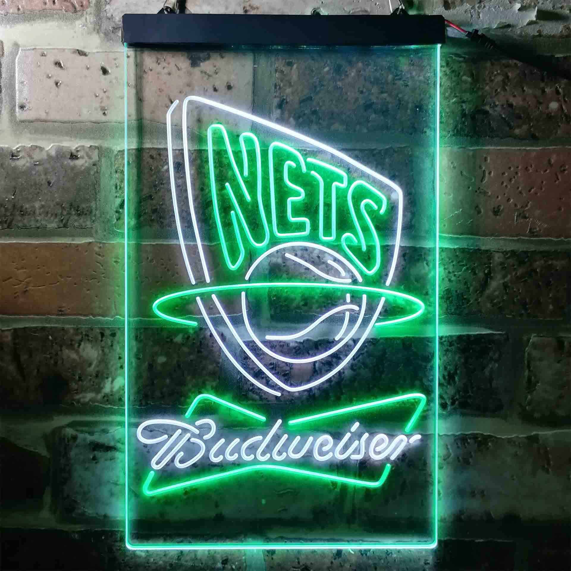 New Jersey Nets NBA Budweiser Neon LED Sign