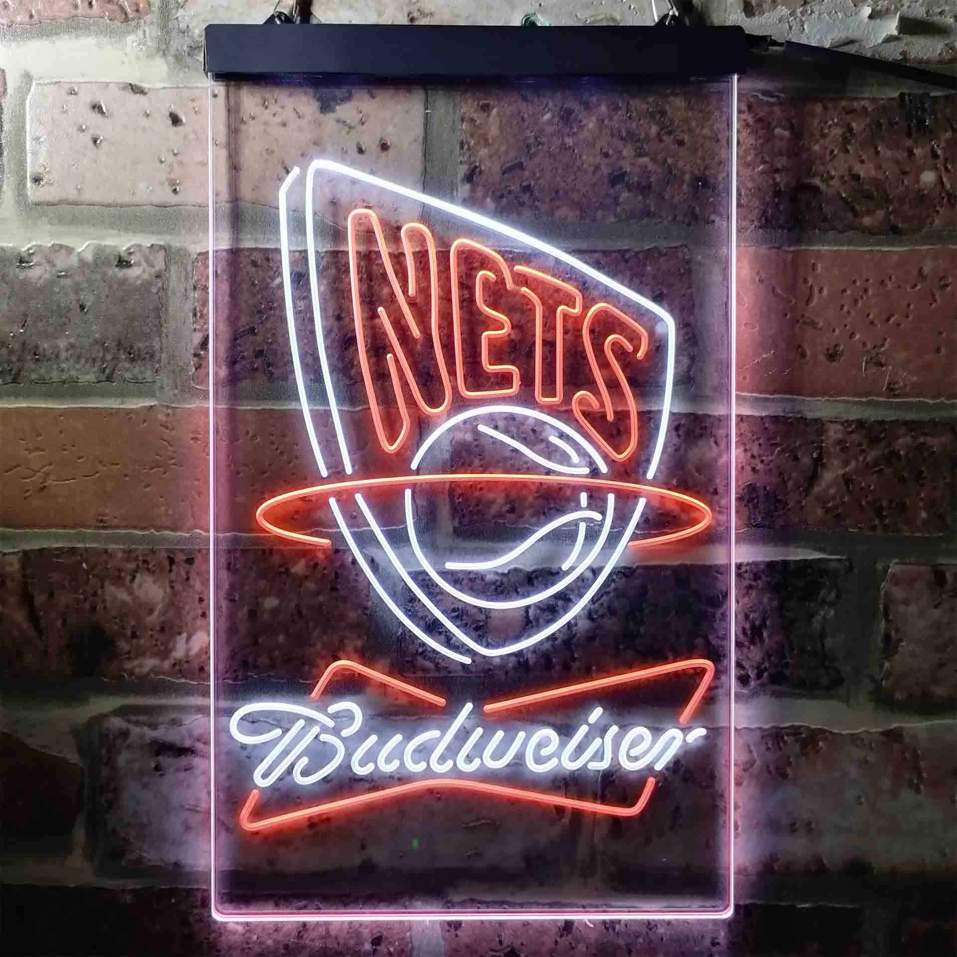 New Jersey Nets NBA Budweiser Neon LED Sign