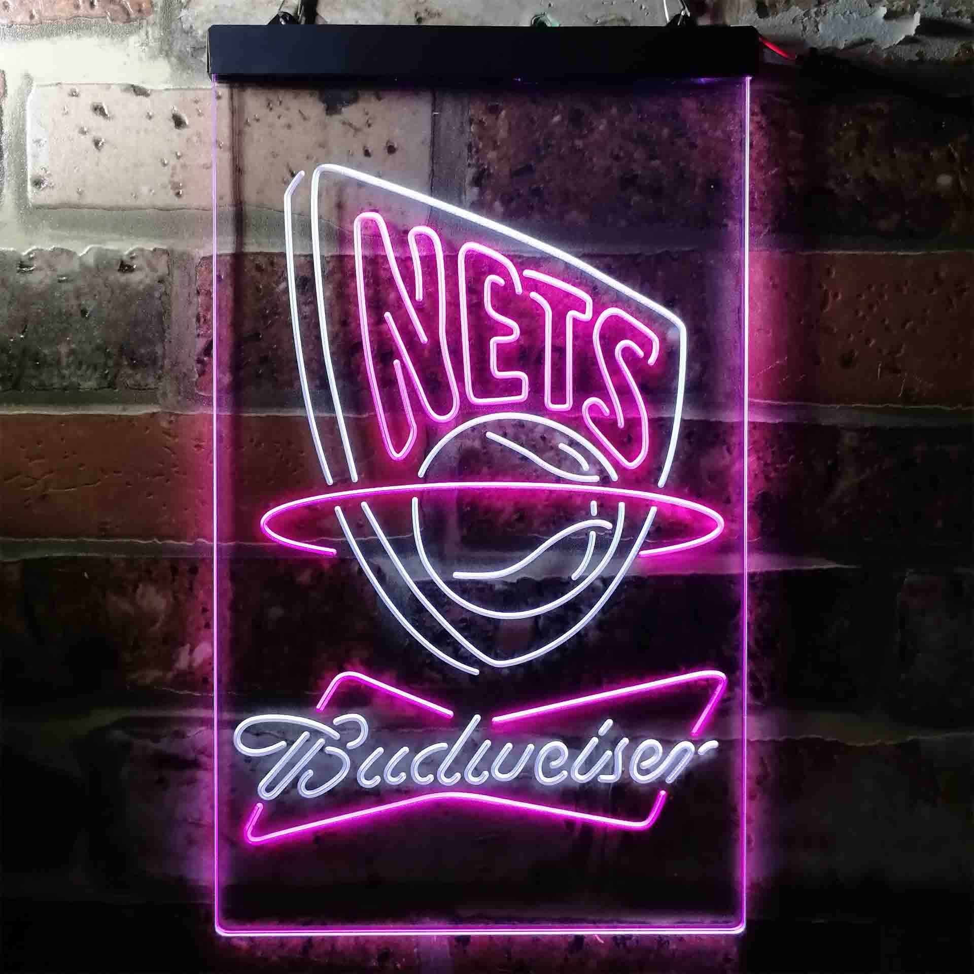 New Jersey Nets NBA Budweiser Neon LED Sign