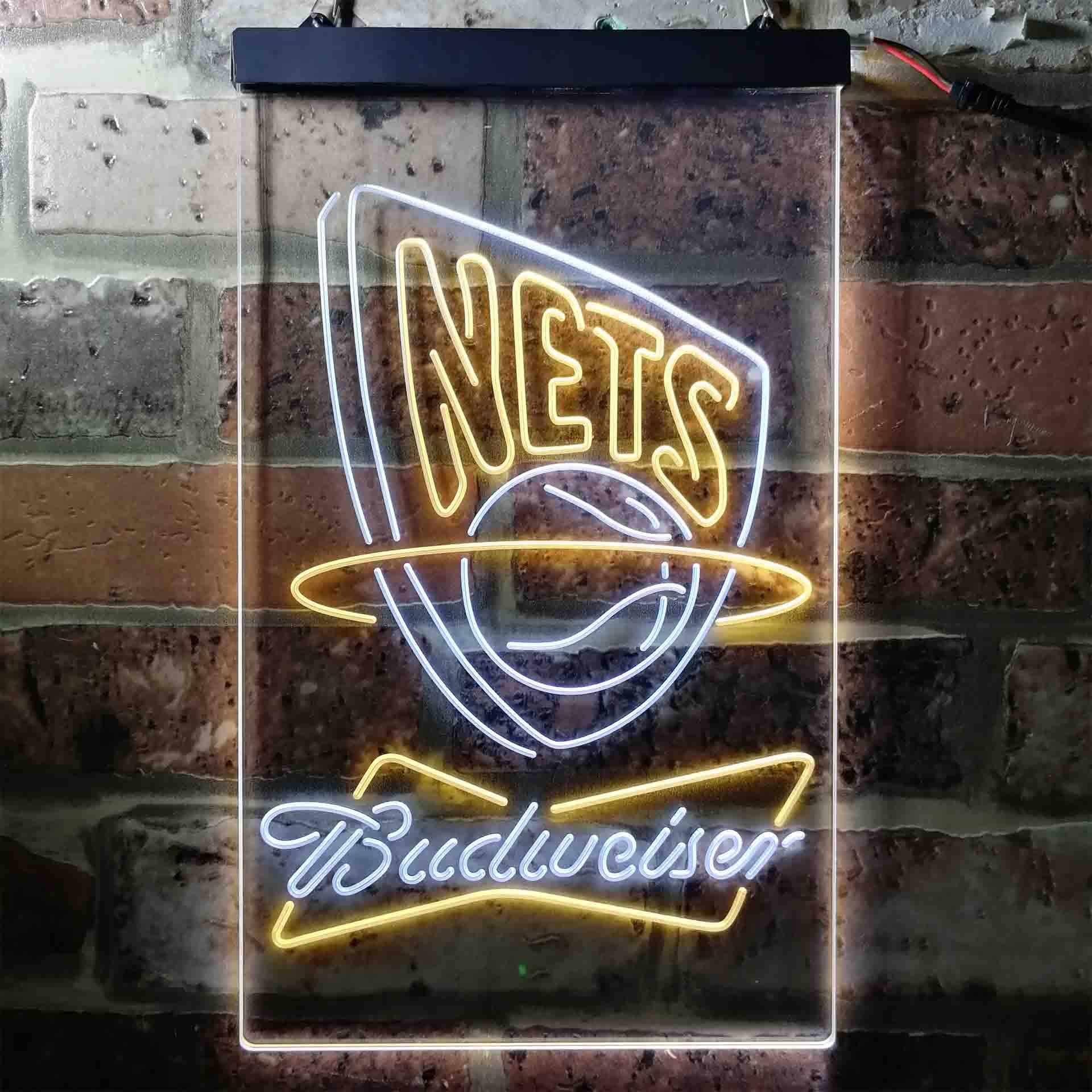 New Jersey Nets NBA Budweiser Neon LED Sign