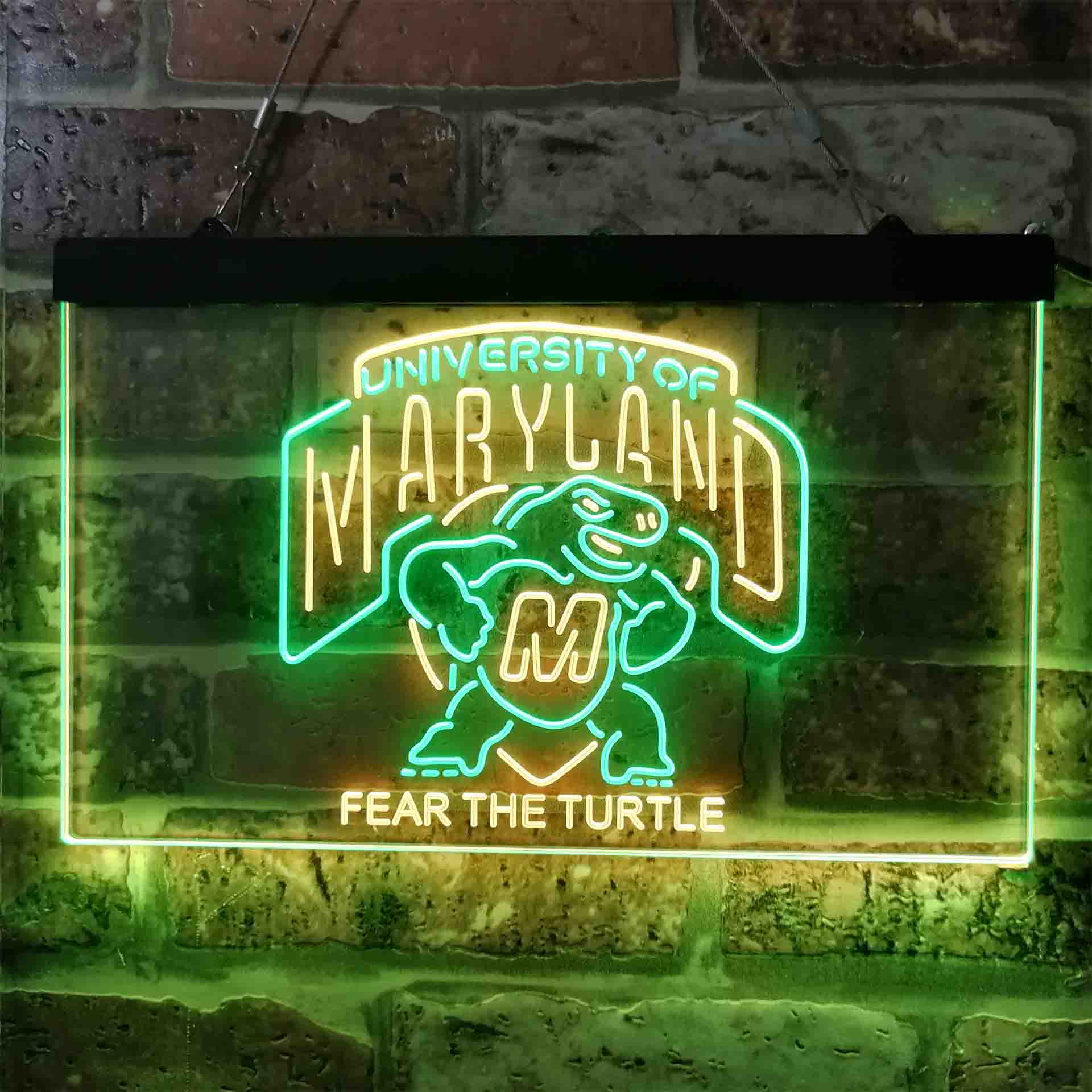 University Football Sport Team Maryland Turtle University NCAA College Football Fear The Turtle Neon LED Sign
